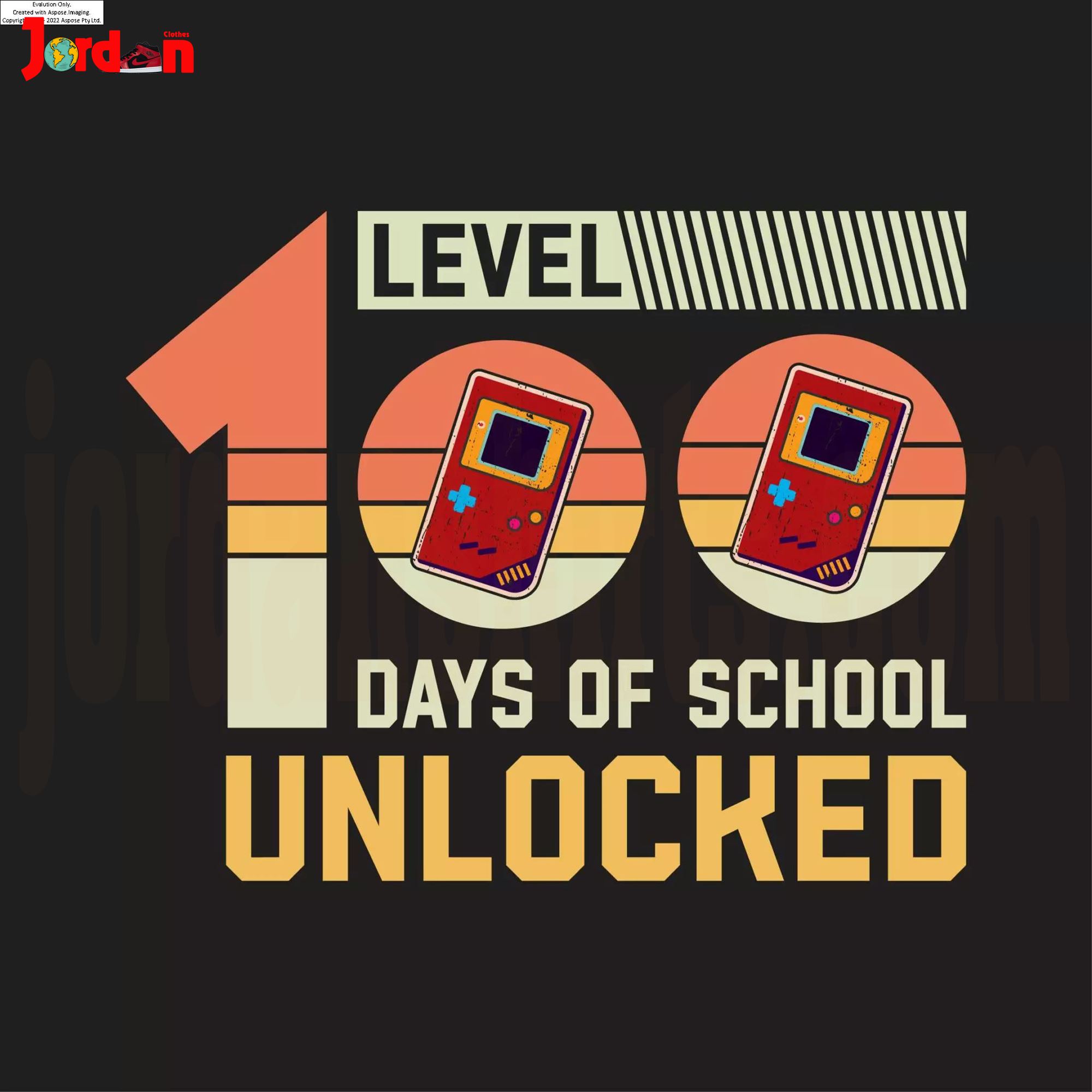 Level 100 Days Of School Unlocked Gaming T-shirt 2023 Size Up To 5xl | Trending Shirts