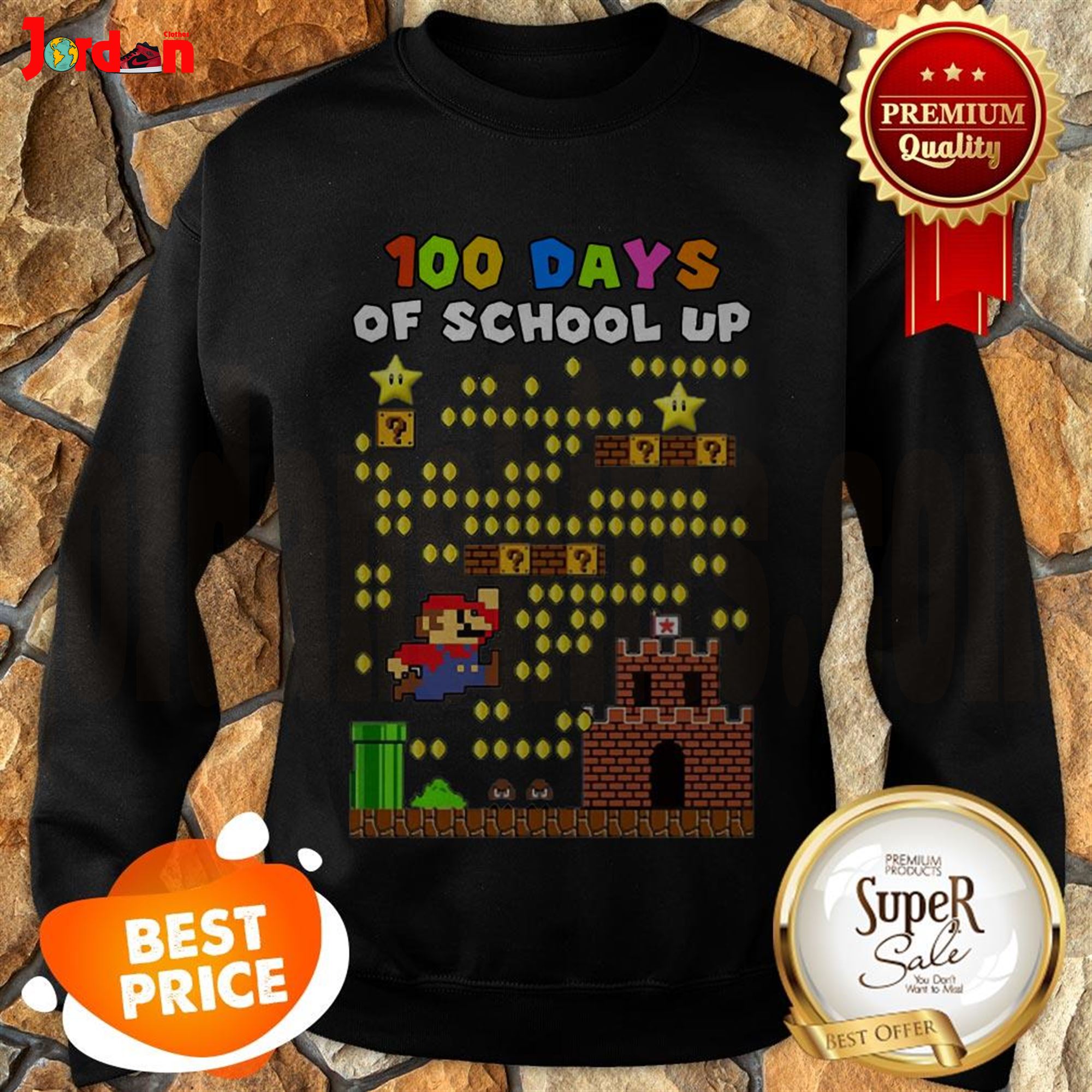 Nice Super Mario 100 Days Of School Up Shirt 2023 Full Size Up To 5xl | Trending Shirts