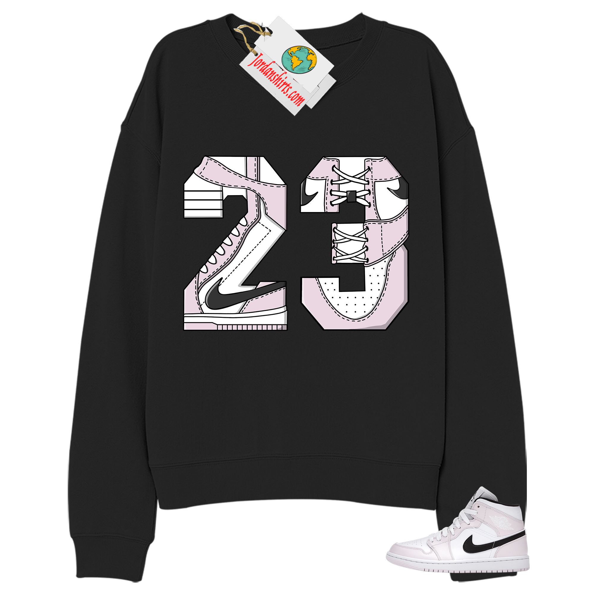 Jordan 1 Sweatshirt, 23 Black Sweatshirt Air Jordan 1 Barely Rose 1s Full Size Up To 5xl