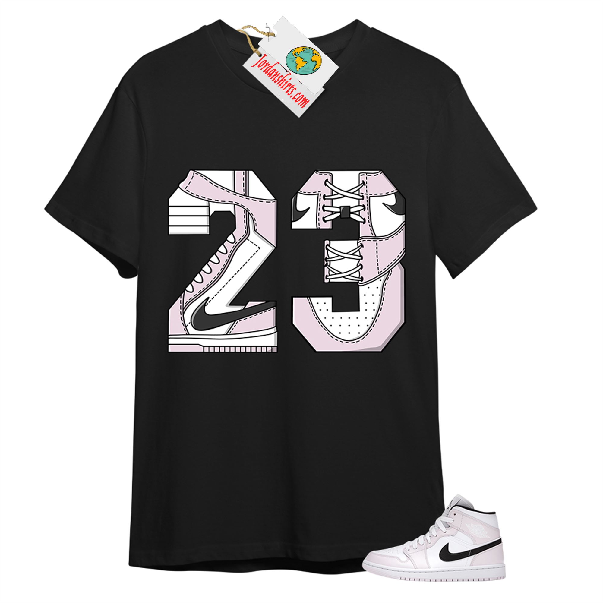 Jordan 1 Shirt, 23 Black T-shirt Air Jordan 1 Barely Rose 1s Full Size Up To 5xl