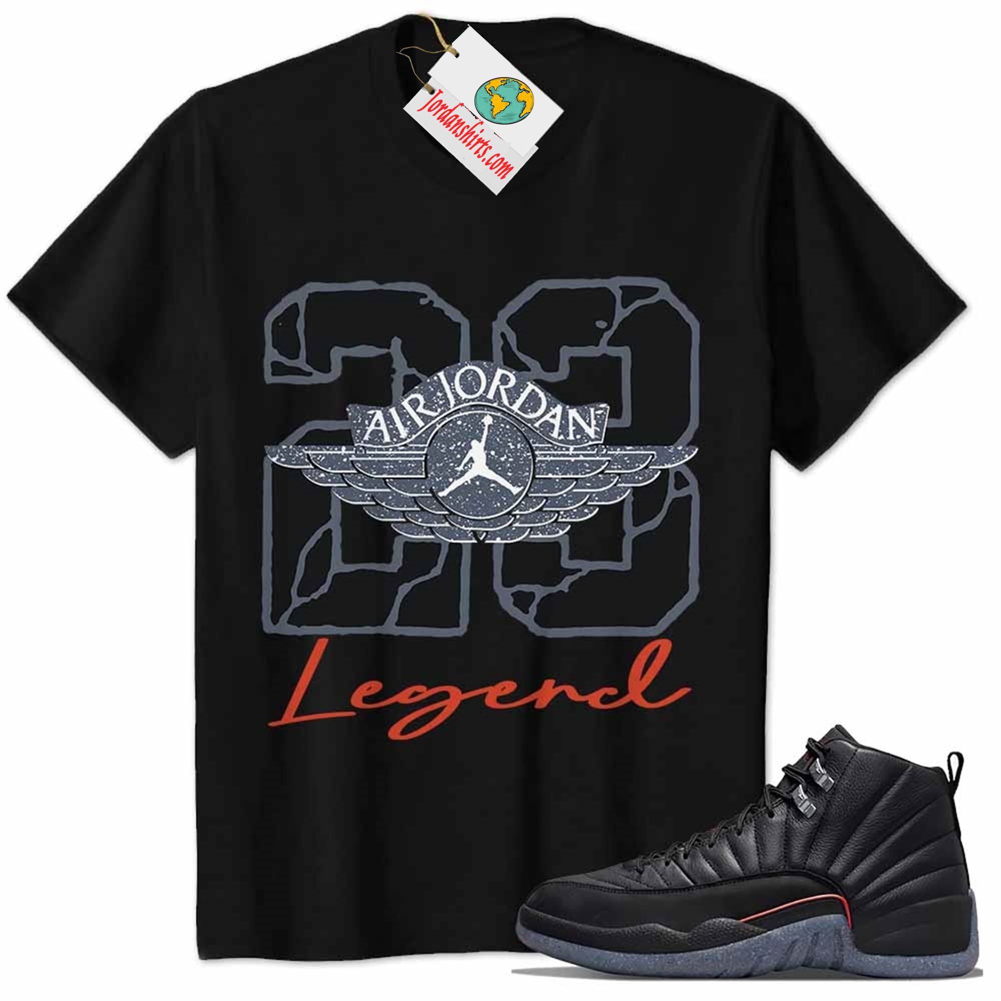 Jordan 12 Shirt, 23 Jordan Number Legend Black Air Jordan 12 Utility Grind 12s Plus Size Up To 5xl