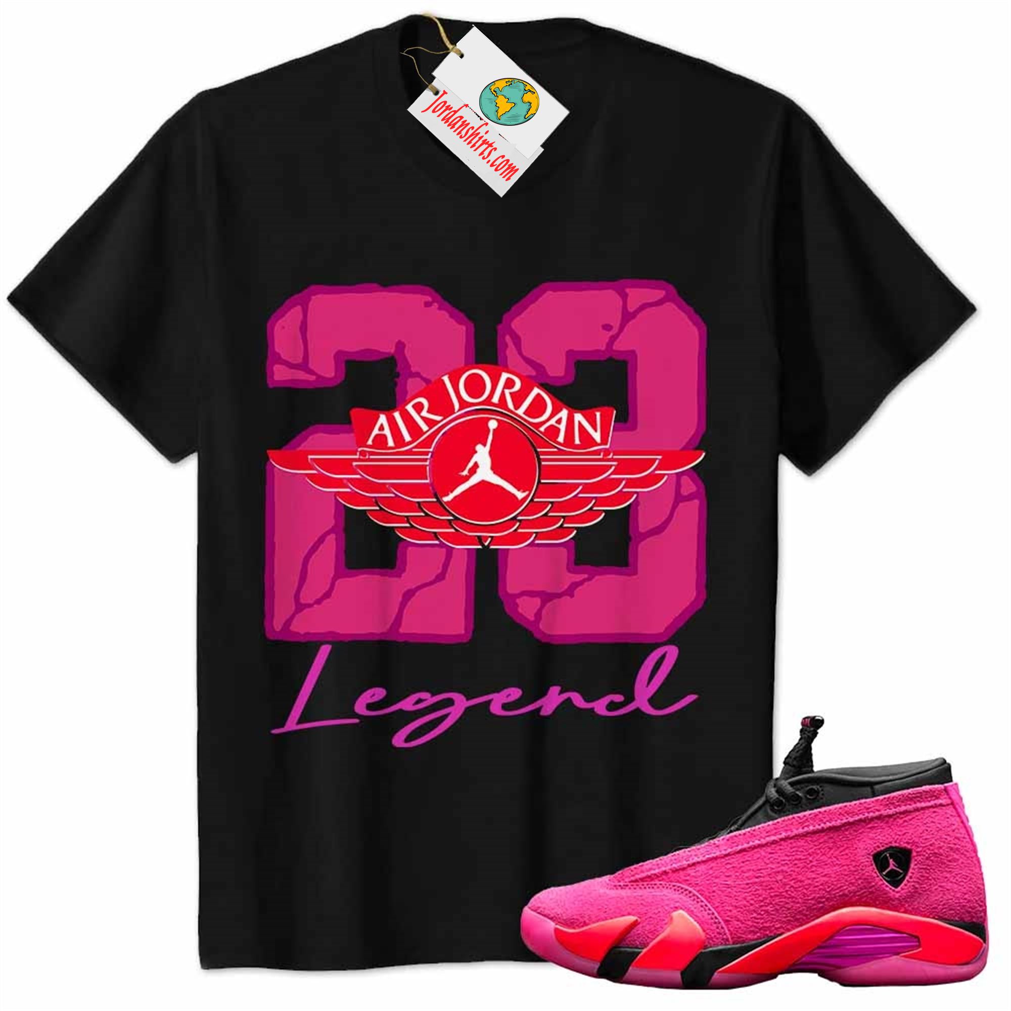 Jordan 14 Shirt, 23 Jordan Number Legend Black Air Jordan 14 Wmns Shocking Pink 14s Size Up To 5xl