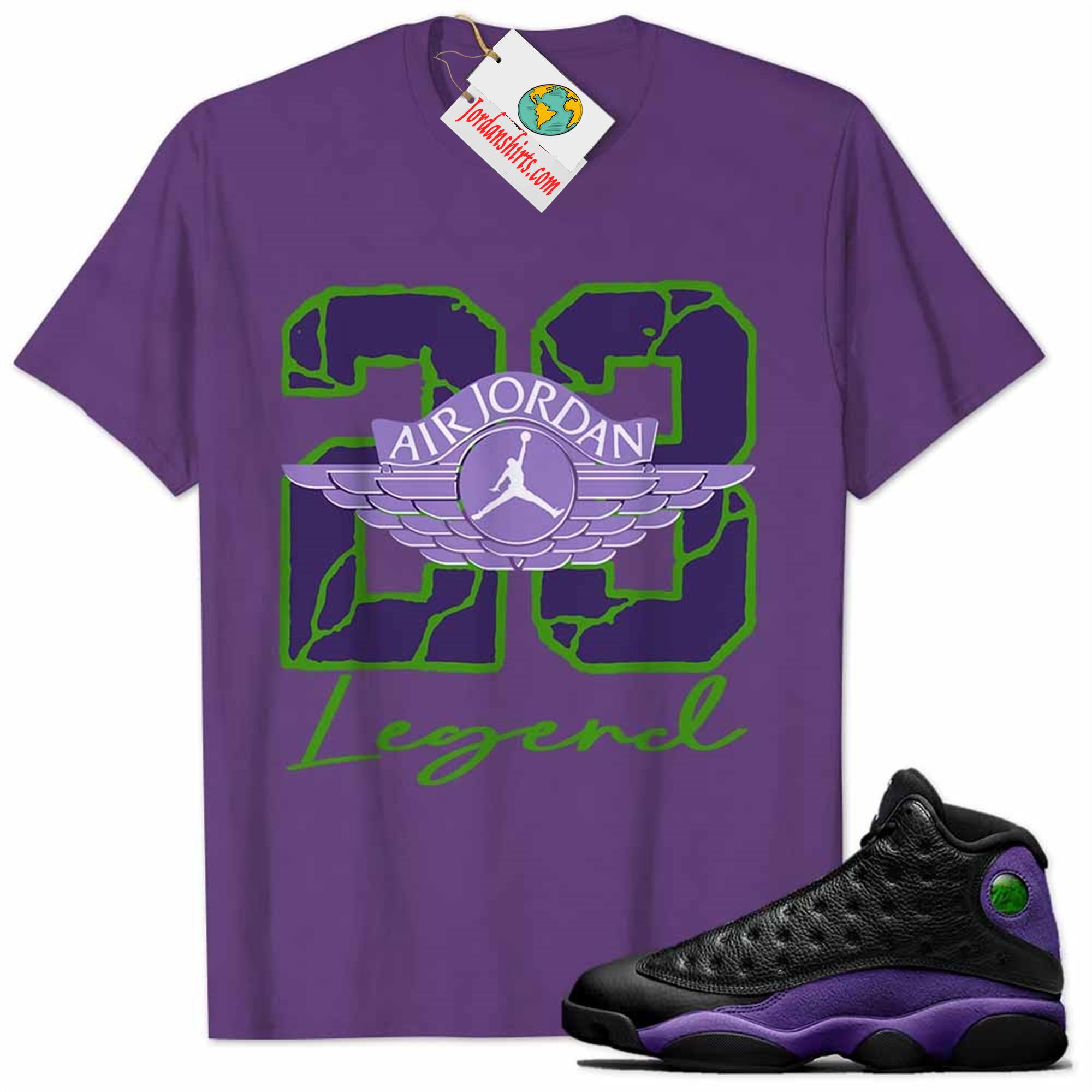 Jordan 13 Shirt, 23 Jordan Number Legend Purple Air Jordan 13 Court Purple 13s Full Size Up To 5xl