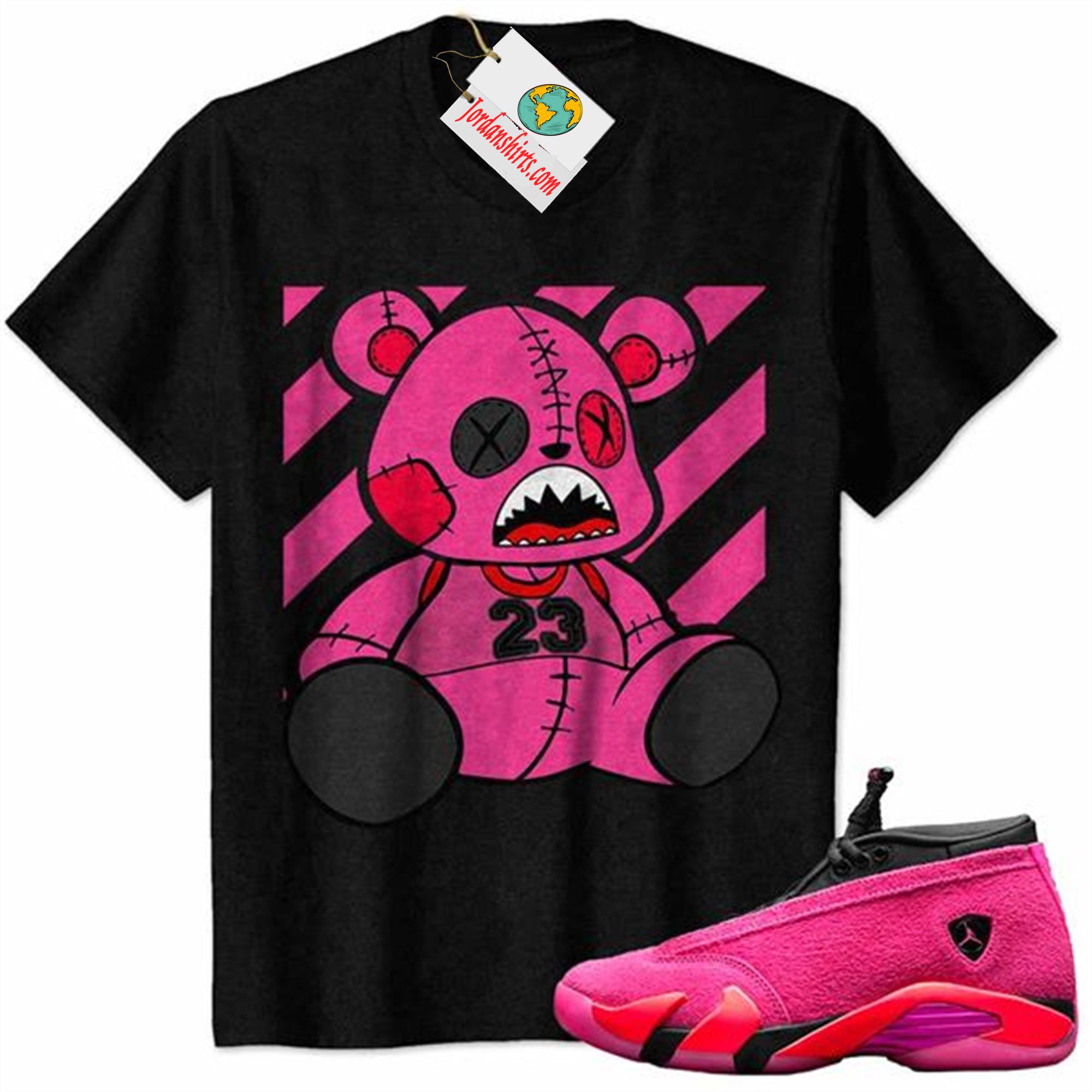 Jordan 14 Shirt, 23 Teddy Black Air Jordan 14 Wmns Shocking Pink 14s Plus Size Up To 5xl