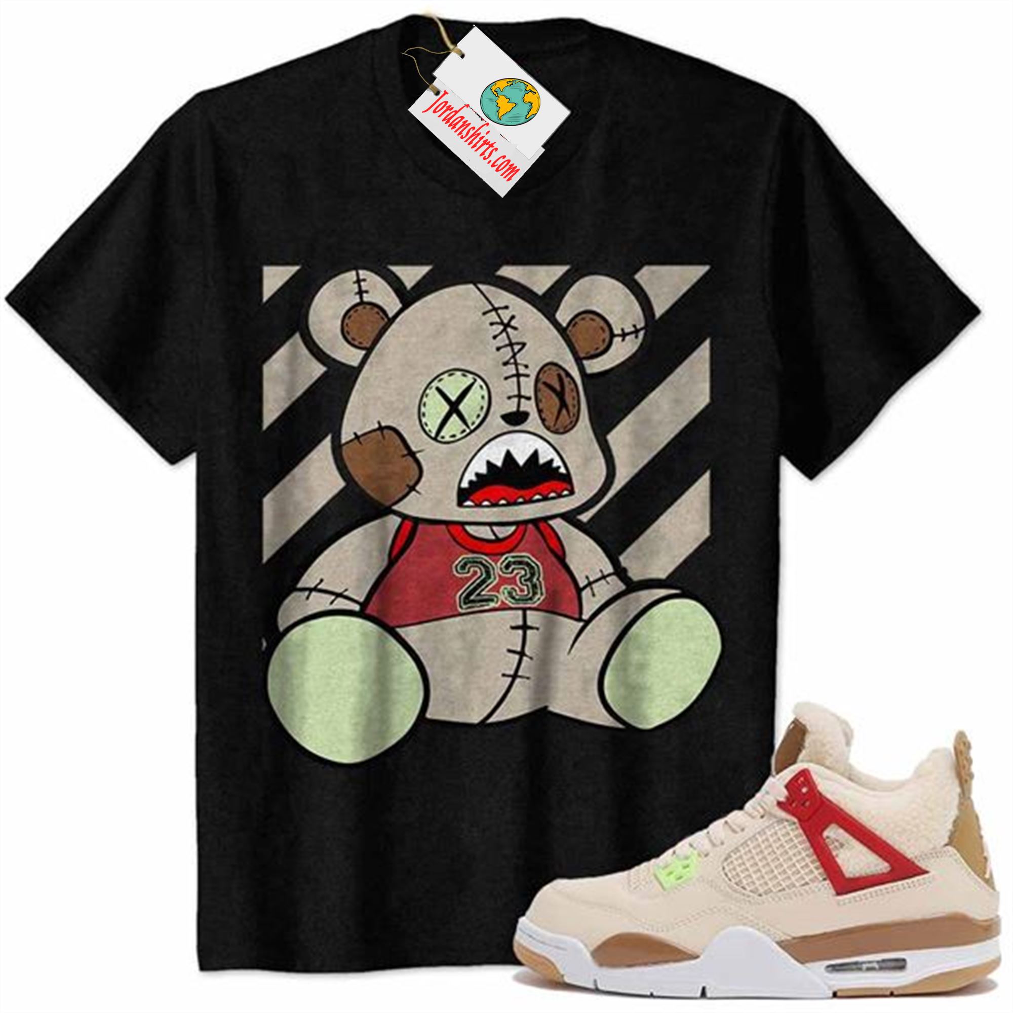 Jordan 4 Shirt, 23 Teddy Black Air Jordan 4 Wild Things 4s Full Size Up To 5xl