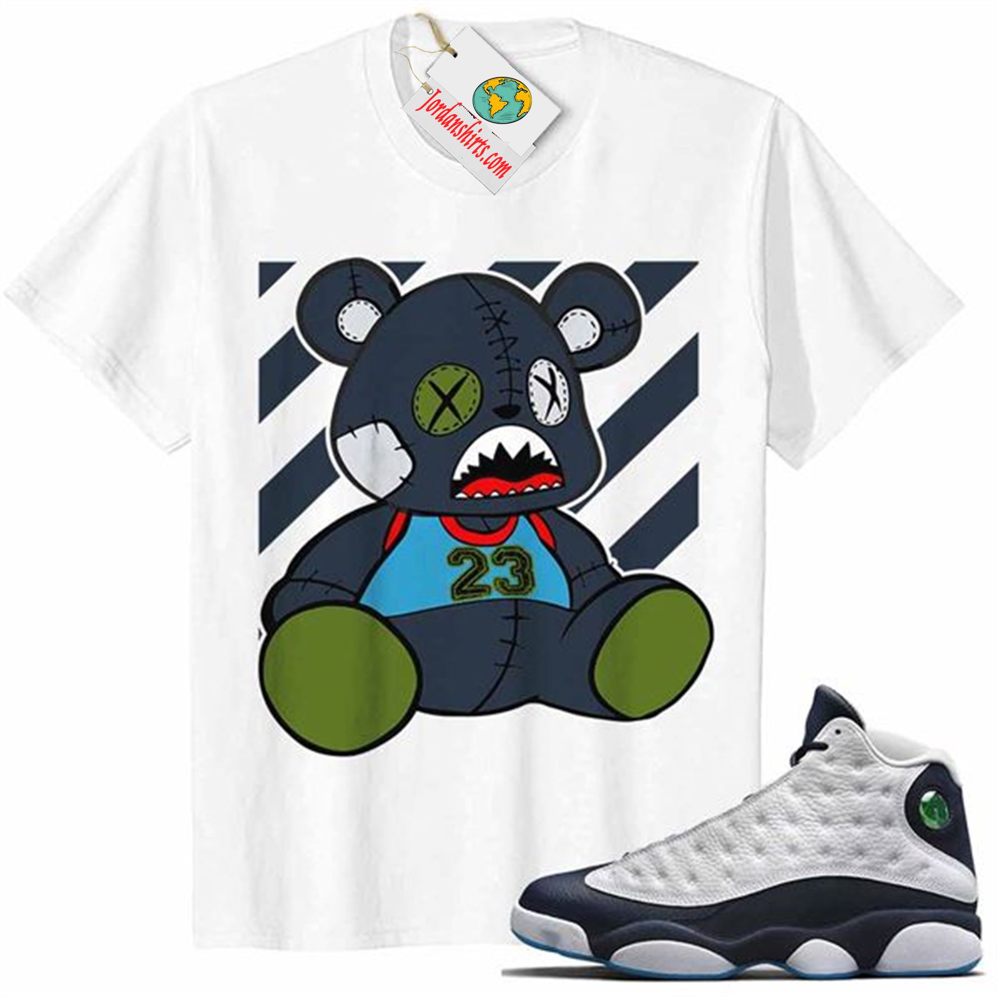 Jordan 13 Shirt, 23 Teddy White Air Jordan 13 Obsidian 13s Size Up To 5xl