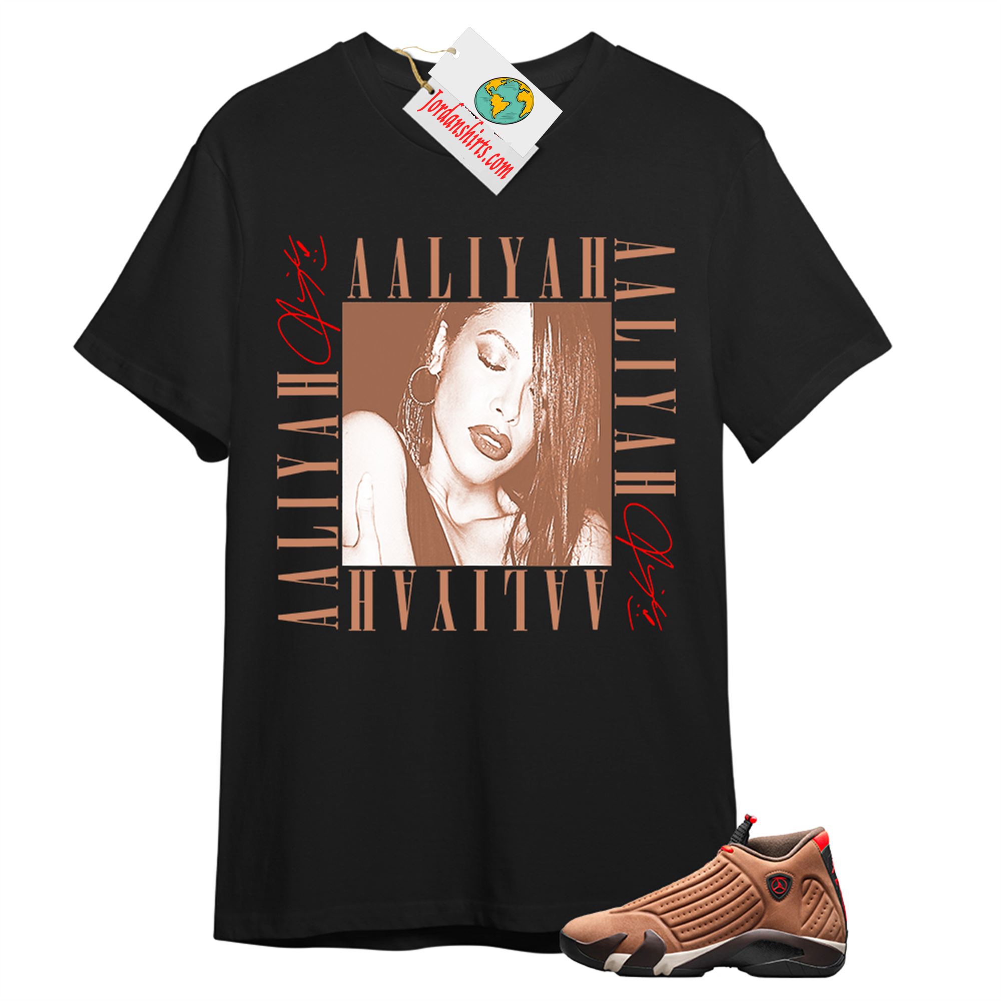 Jordan 14 Shirt, Aaliyah Box Black T-shirt Air Jordan 14 Winterized 14s Size Up To 5xl