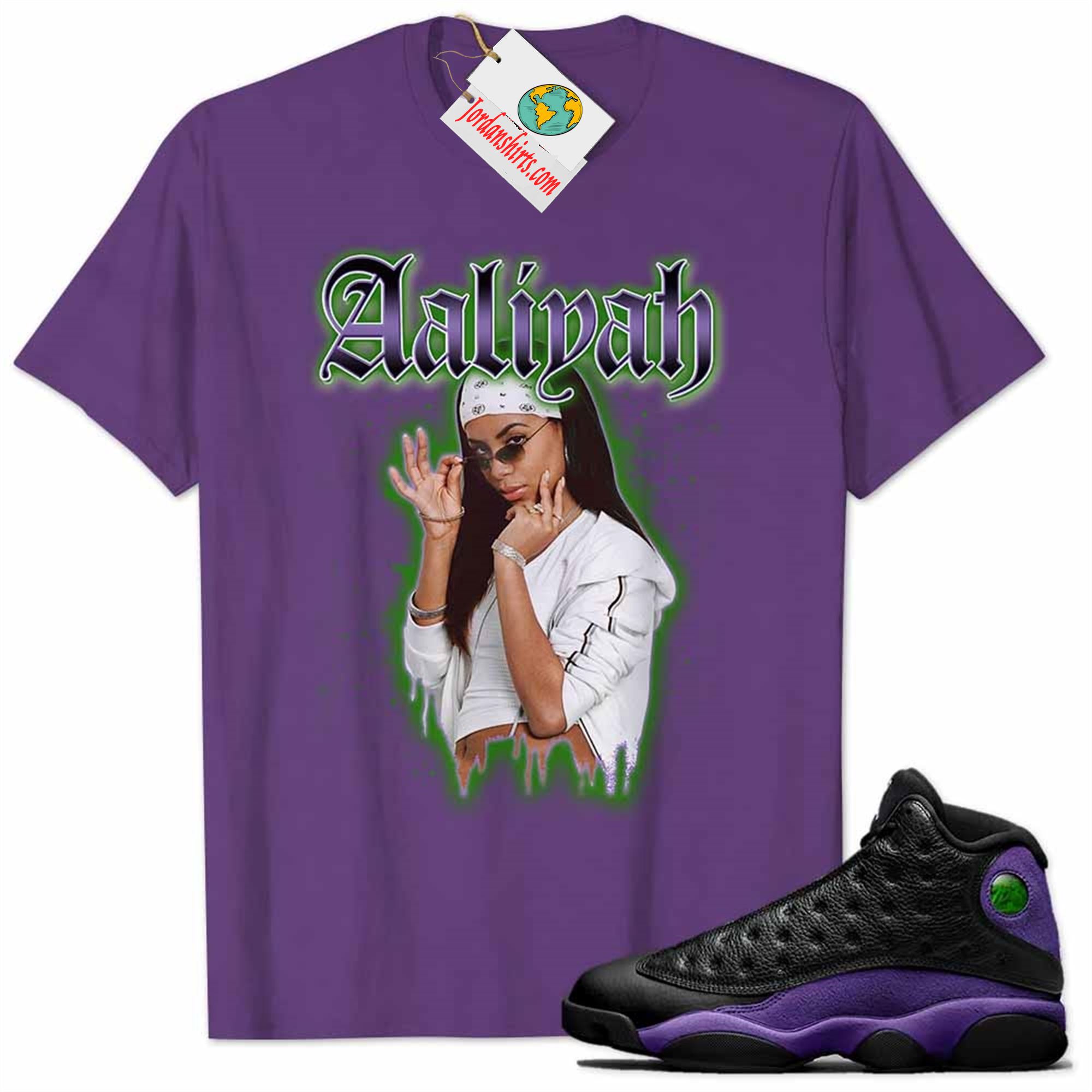 Jordan 13 Shirt, Aaliyah Graphic Purple Air Jordan 13 Court Purple 13s Full Size Up To 5xl
