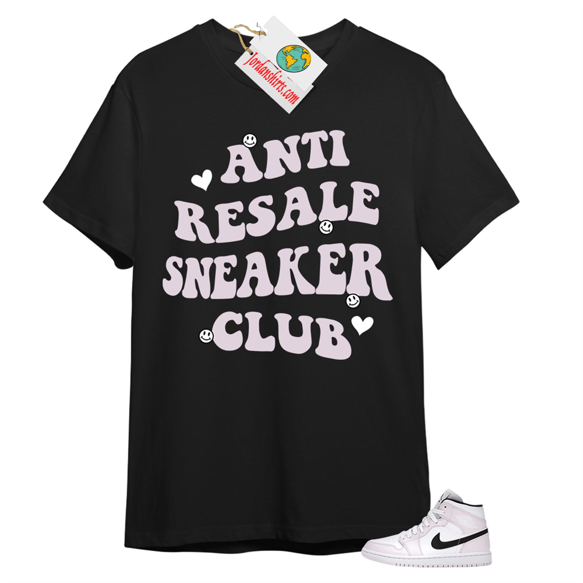 Jordan 1 Shirt, Anti Resale Sneaker Club Black T-shirt Air Jordan 1 Barely Rose 1s Size Up To 5xl
