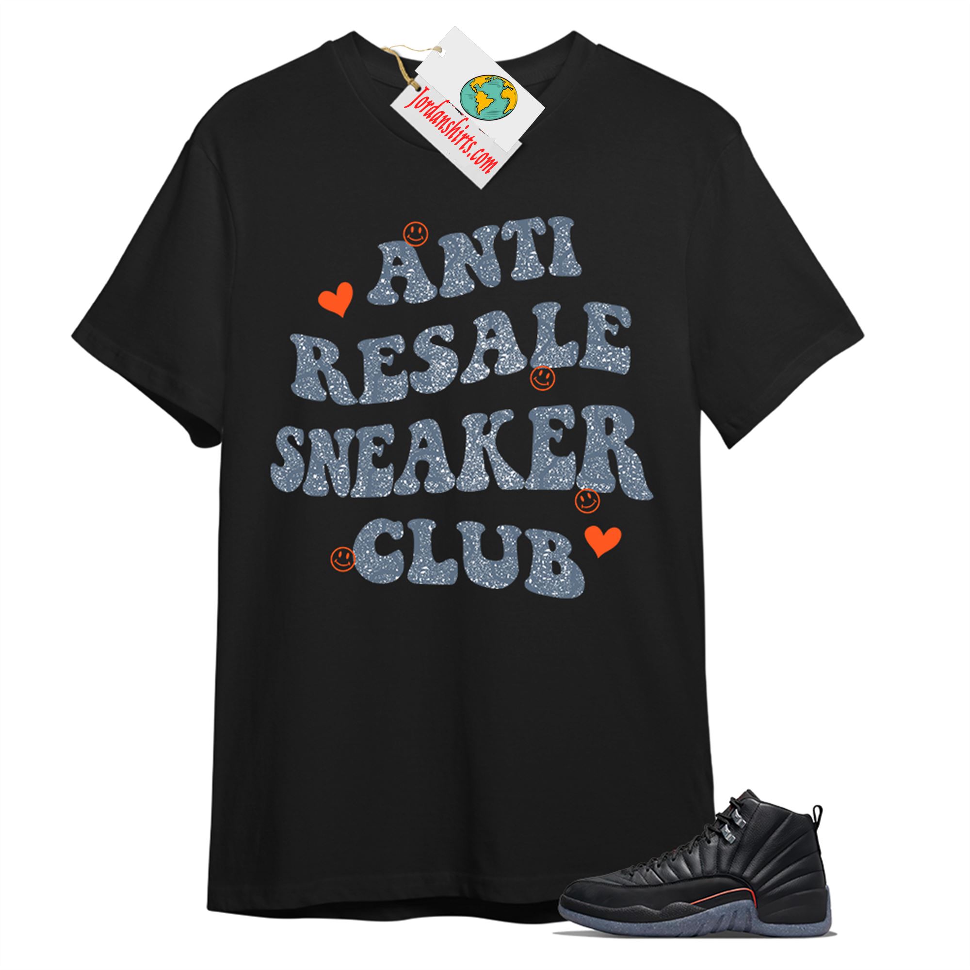 Jordan 12 Shirt, Anti Resale Sneaker Club Black T-shirt Air Jordan 12 Utility Grind 12s Size Up To 5xl