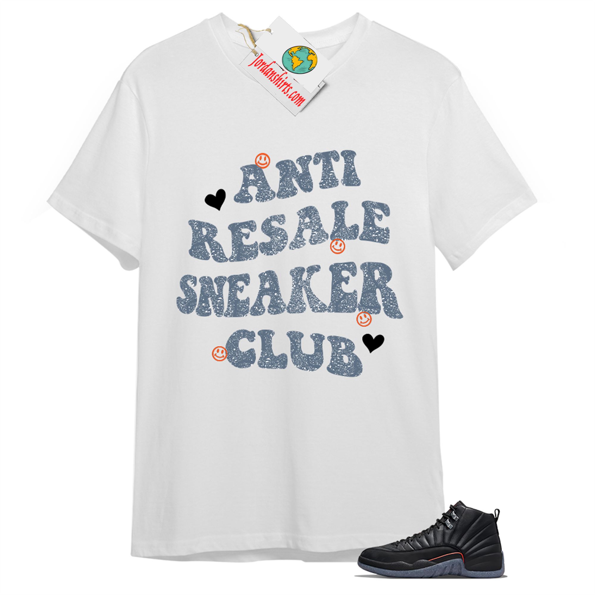 Jordan 12 Shirt, Anti Resale Sneaker Club White T-shirt Air Jordan 12 Utility Grind 12s Plus Size Up To 5xl