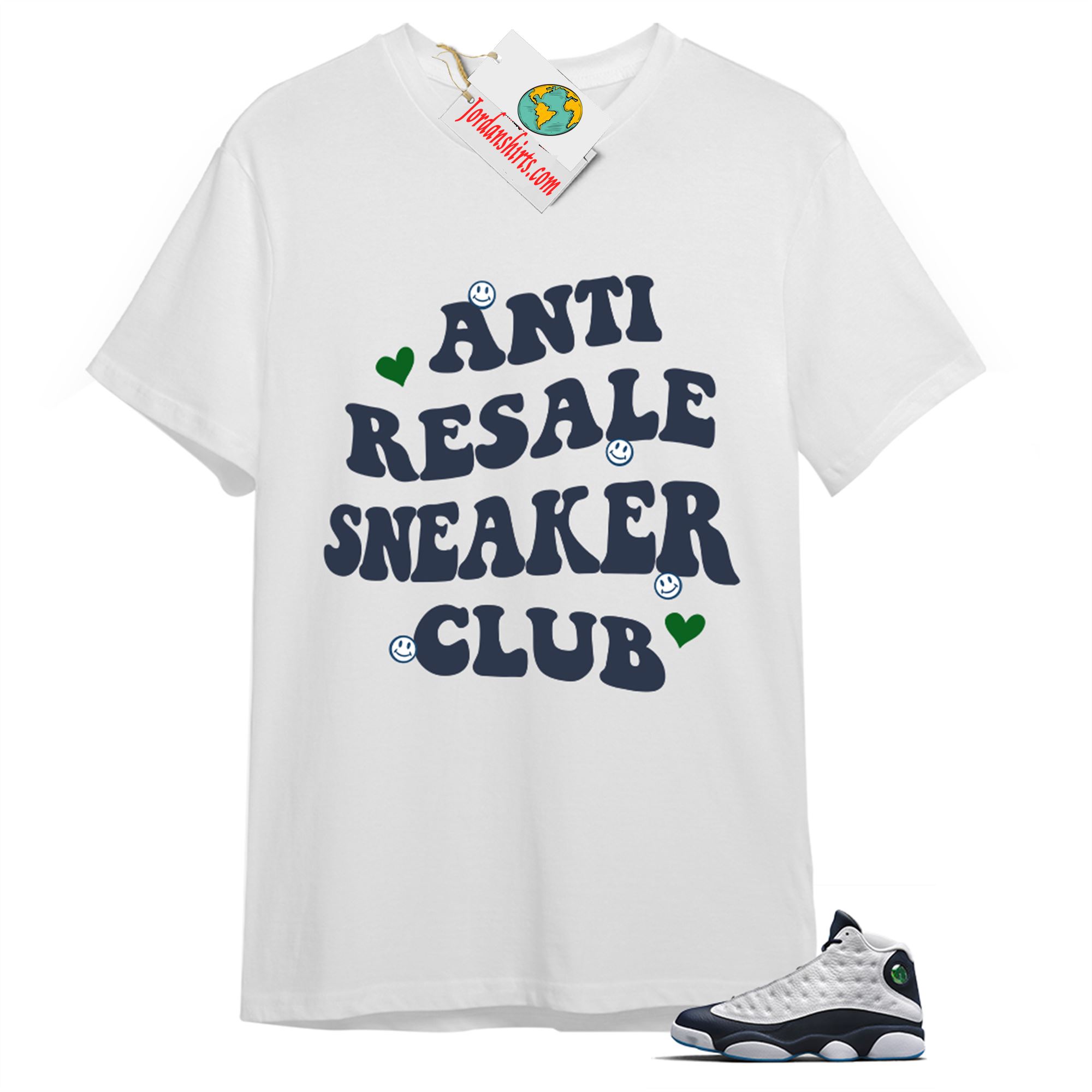 Jordan 13 Shirt, Anti Resale Sneaker Club White T-shirt Air Jordan 13 Obsidian 13s Size Up To 5xl