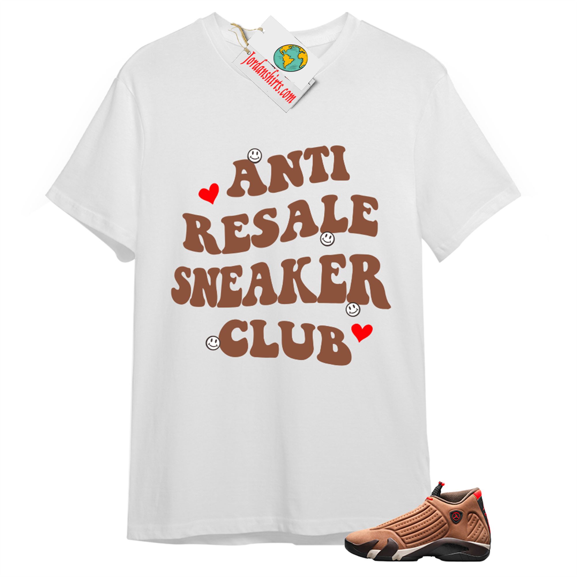 Jordan 14 Shirt, Anti Resale Sneaker Club White T-shirt Air Jordan 14 Winterized 14s Plus Size Up To 5xl