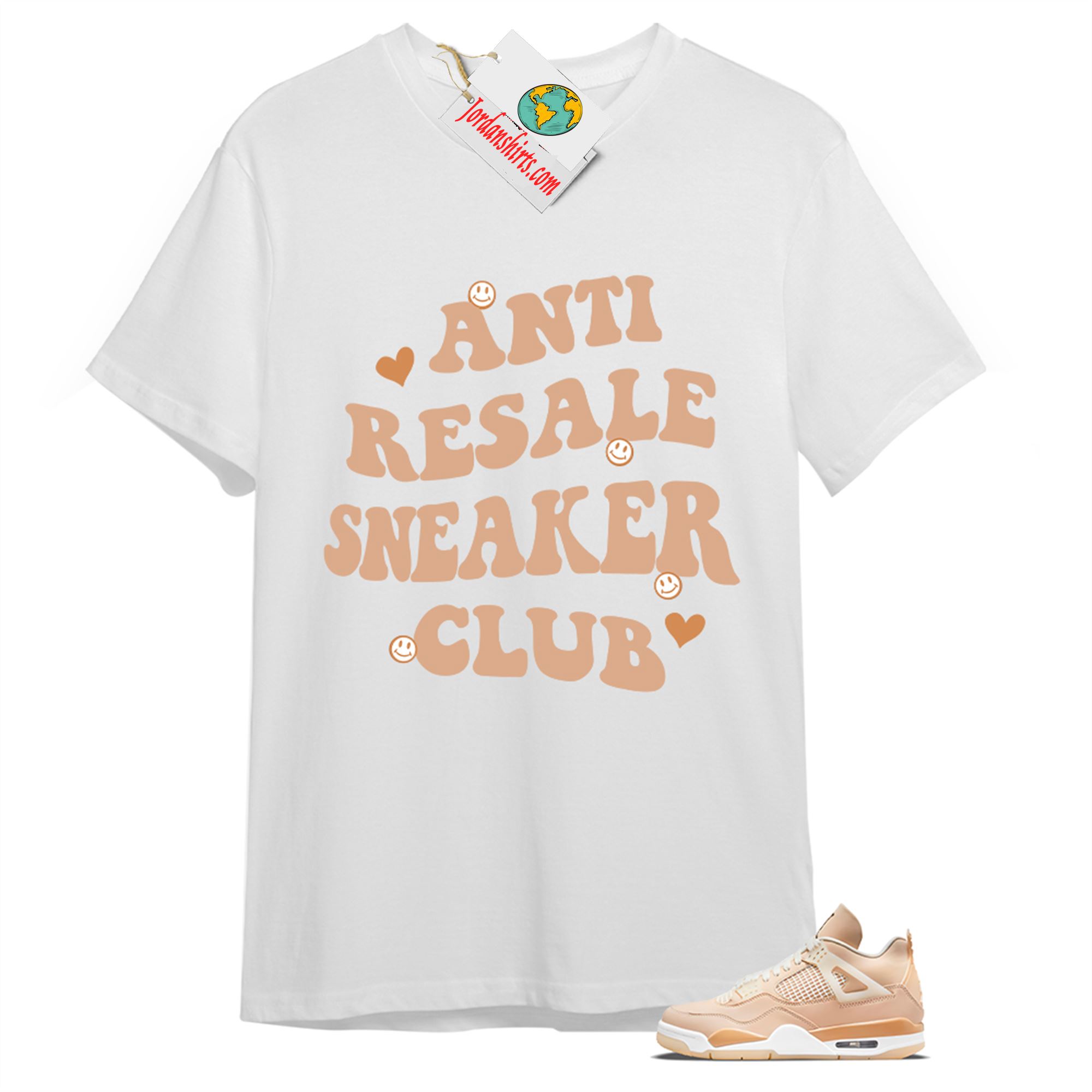 Jordan 4 Shirt, Anti Resale Sneaker Club White T-shirt Air Jordan 4 Shimmer 4s Full Size Up To 5xl