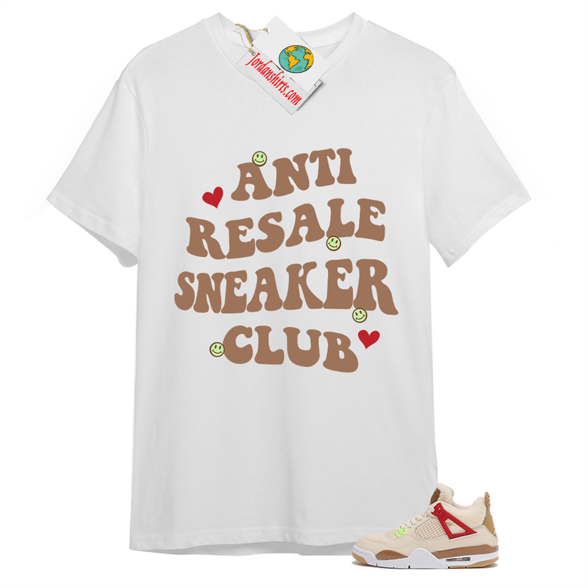 Jordan 4 Shirt, Anti Resale Sneaker Club White T-shirt Air Jordan 4 Wild Things 4s Plus Size Up To 5xl
