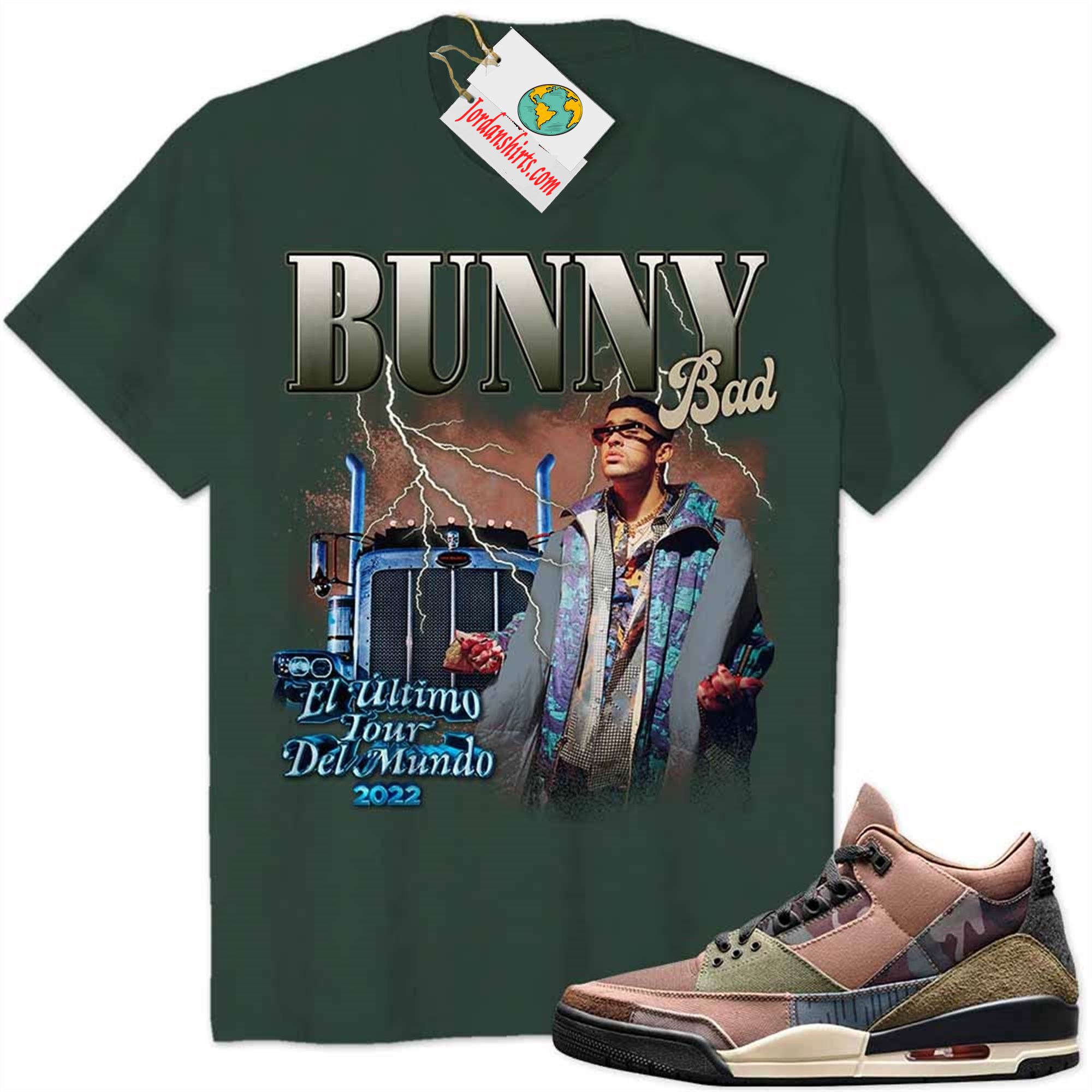 Jordan 3 Shirt, Bad Bunny 2022 Forest Air Jordan 3 Patchwork 3s Plus Size Up To 5xl