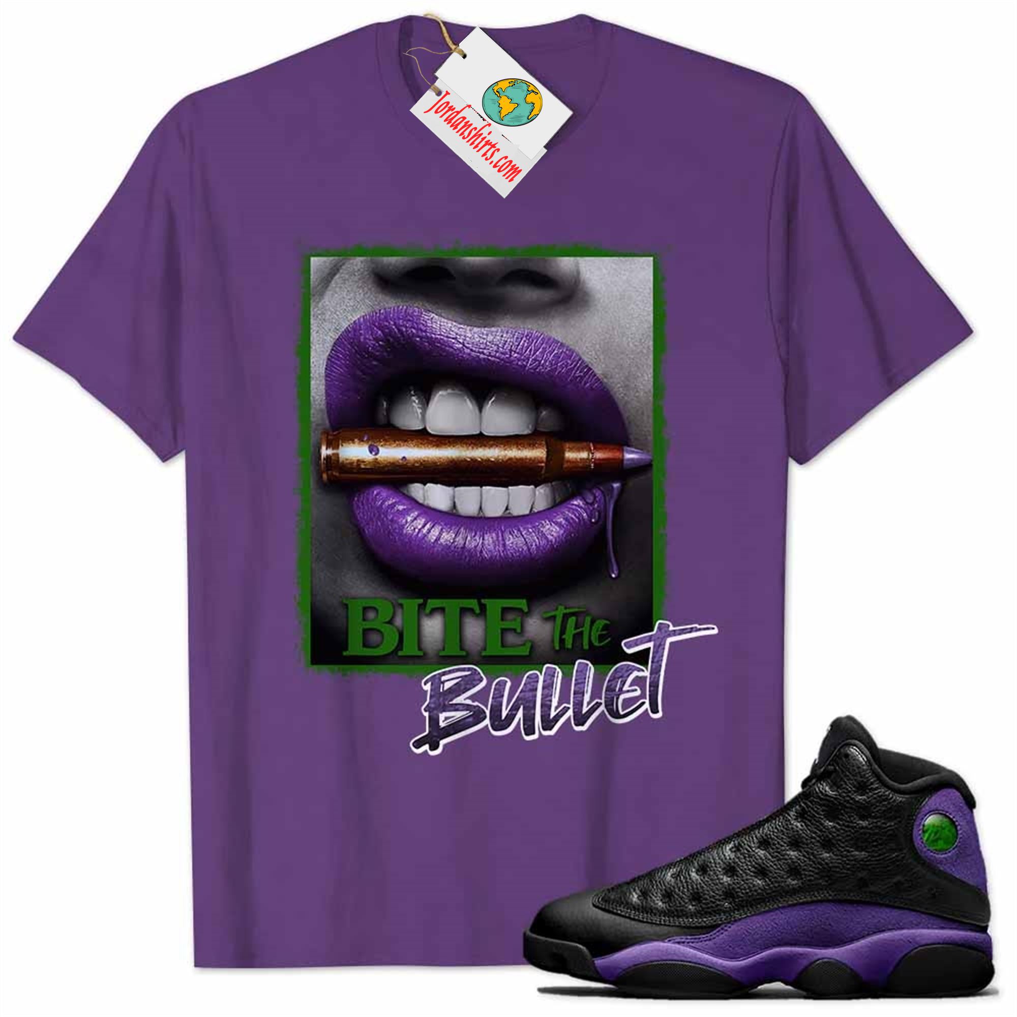 Jordan 13 Shirt, Bite The Bullet Sexy Girl Purple Air Jordan 13 Court Purple 13s Full Size Up To 5xl