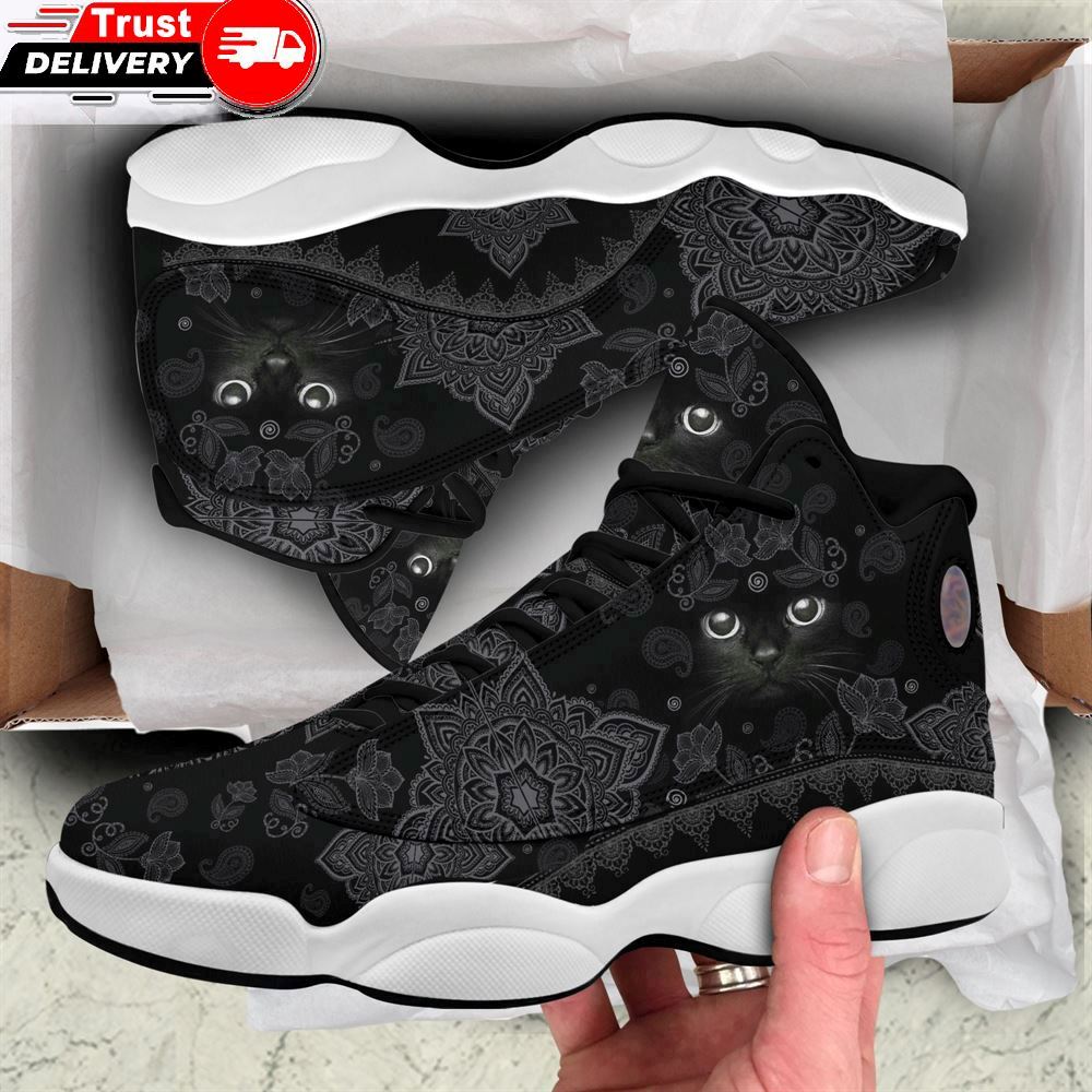 Jordan 13 Sneaker, Black Cat Mandala 13 Sneakers Xiii Shoes