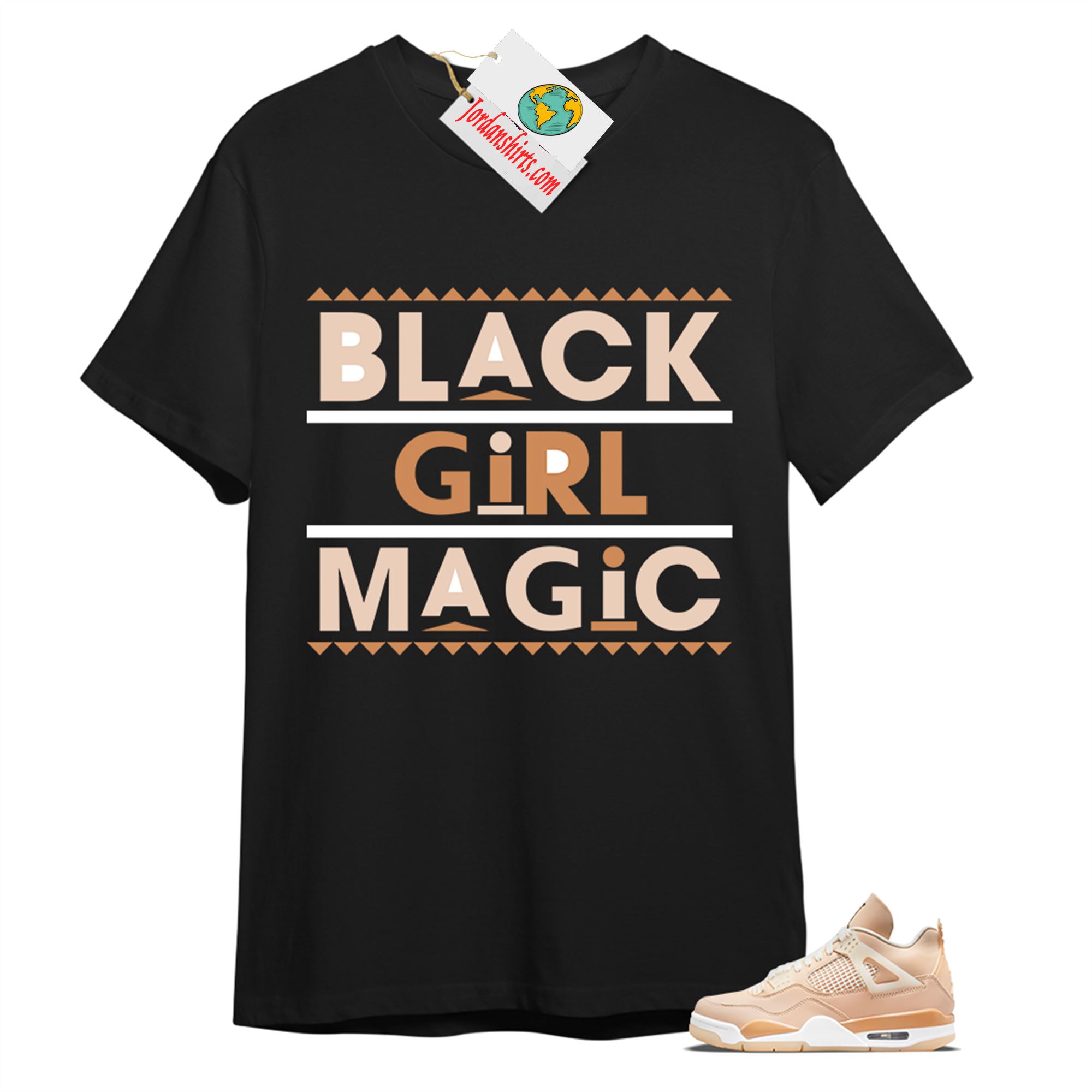 Jordan 4 Shirt, Black Girl Magic Black T-shirt Air Jordan 4 Shimmer 4s Full Size Up To 5xl