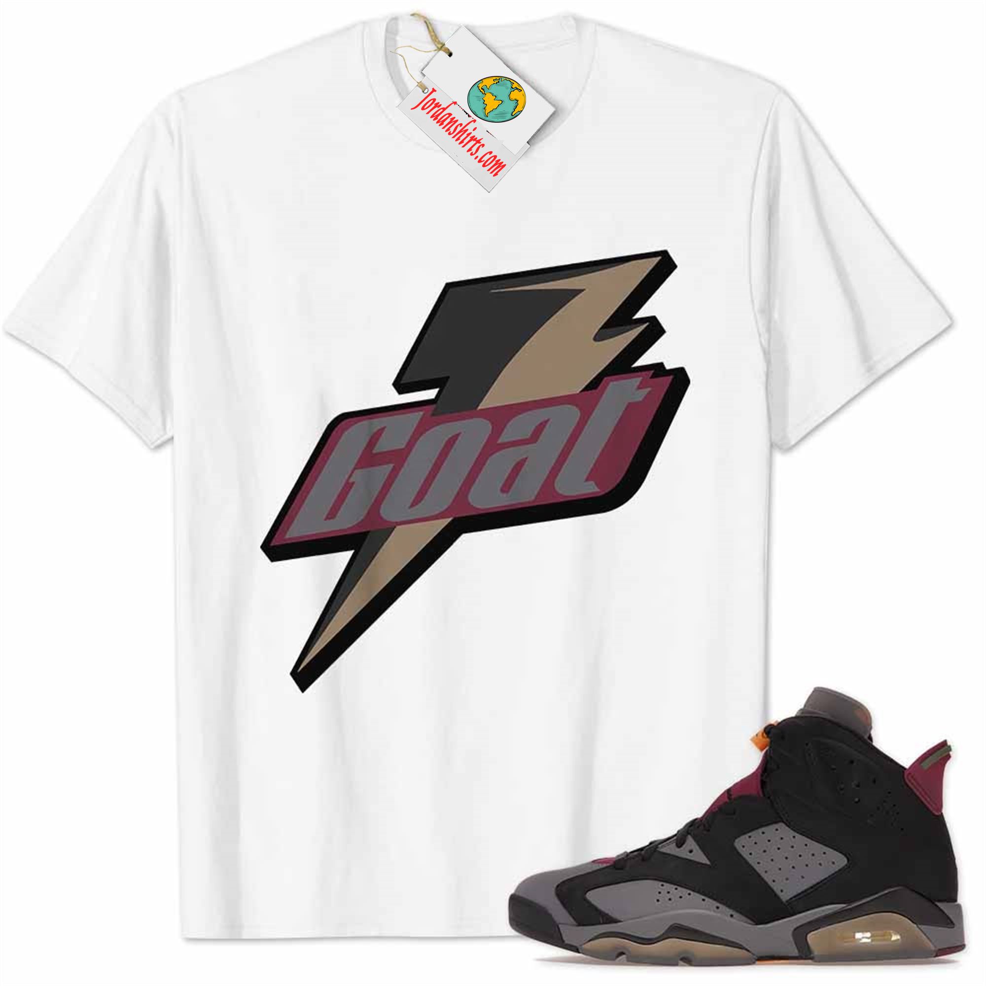 Jordan 6 Shirt, Bordeaux 6s Shirt Goat Greatest Of All Time White Size Up To 5xl