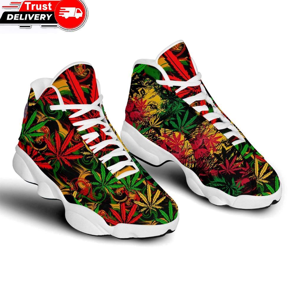 Jd 13 Shoes, Cannabis Air Jd 13 Sneakers Psychedelic Sneakers Hippie Shoes