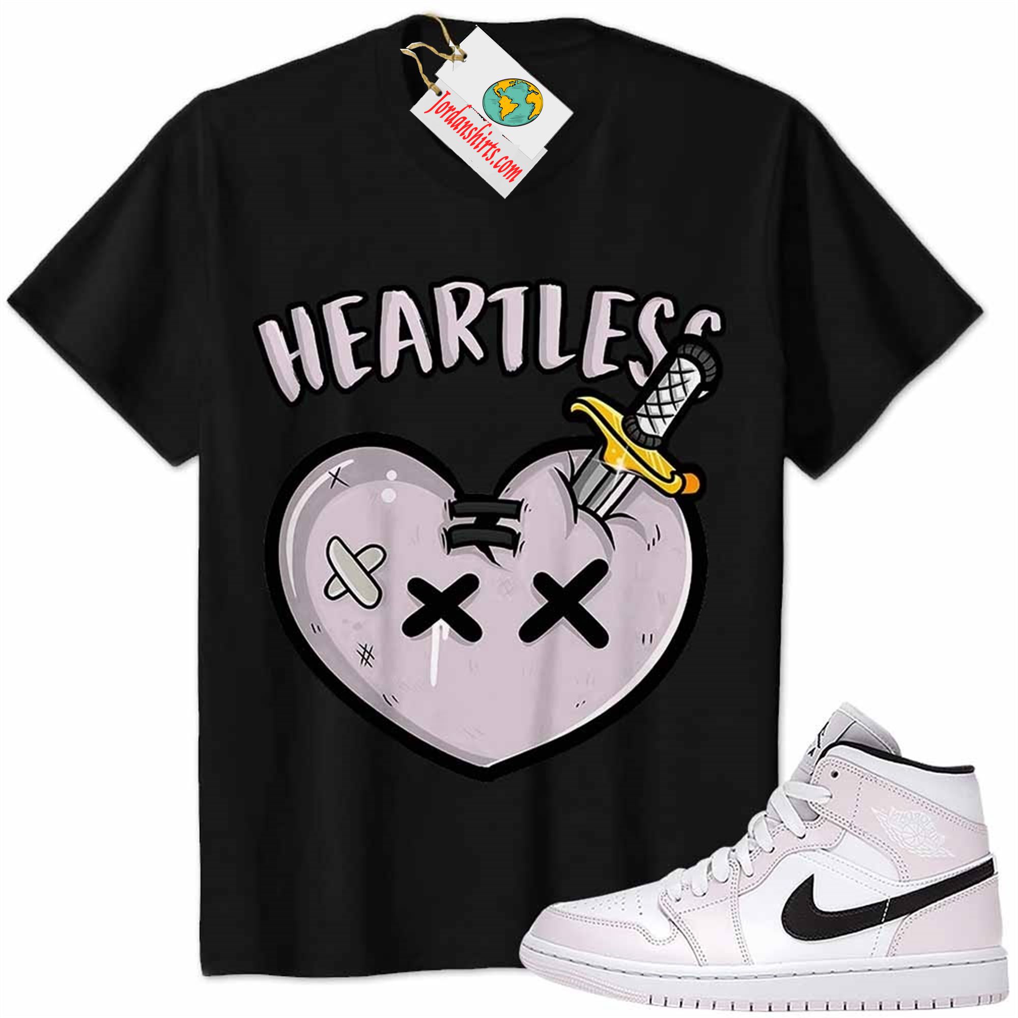 Jordan 1 Shirt, Crying Heart Heartless Black Air Jordan 1 Barely Rose 1s Size Up To 5xl