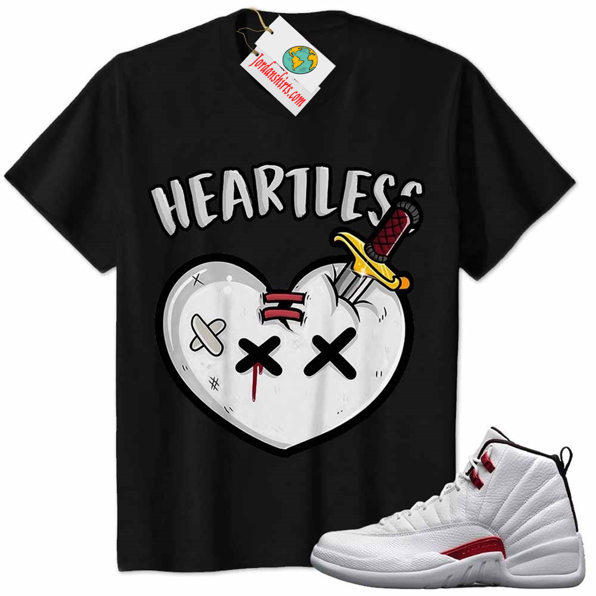 Jordan 12 Shirt, Crying Heart Heartless Black Air Jordan 12 Twist 12s Plus Size Up To 5xl