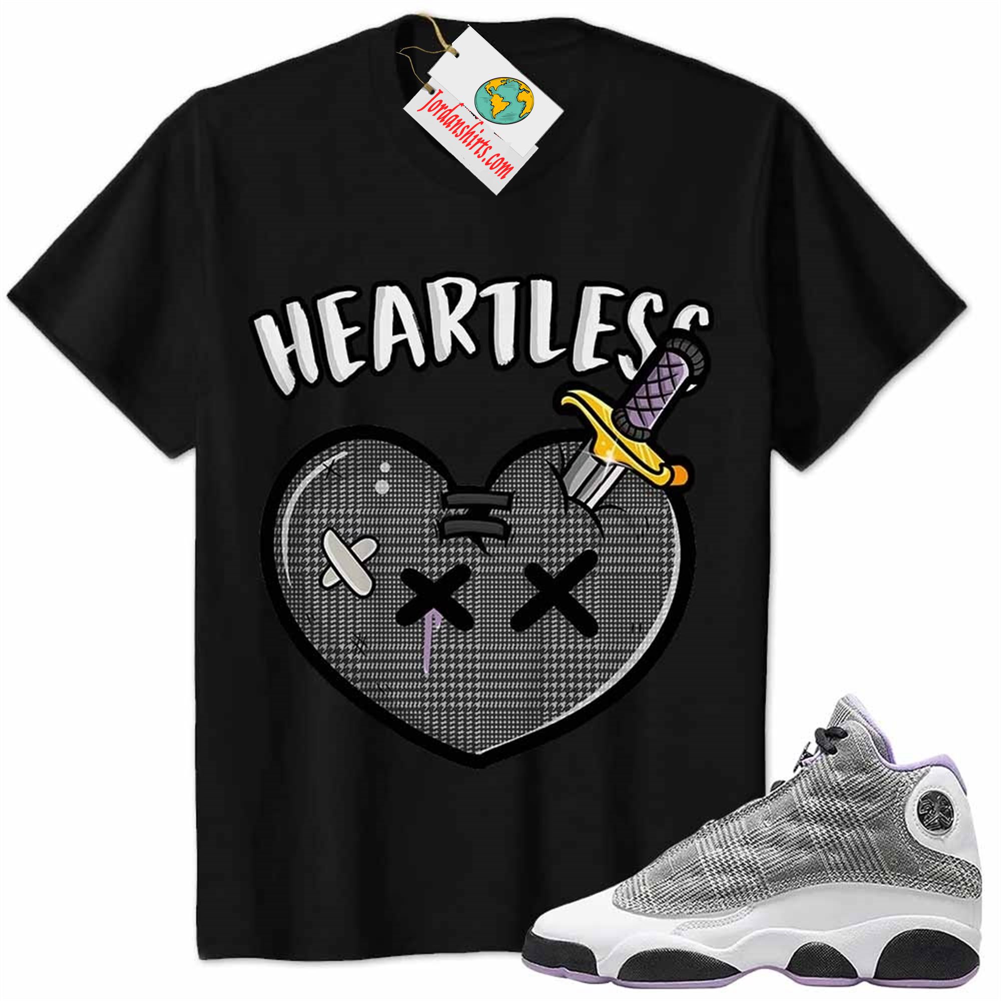 Jordan 13 Shirt, Crying Heart Heartless Black Air Jordan 13 Houndstooth 13s Plus Size Up To 5xl