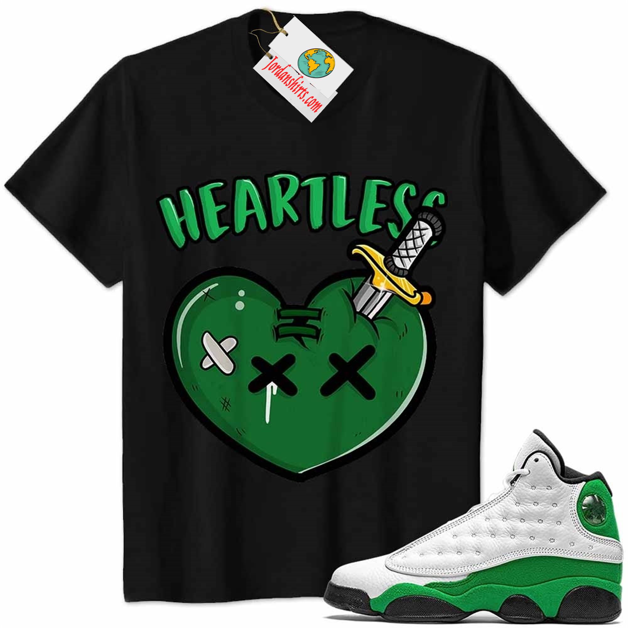 Jordan 13 Shirt, Crying Heart Heartless Black Air Jordan 13 Lucky Green 13s Plus Size Up To 5xl