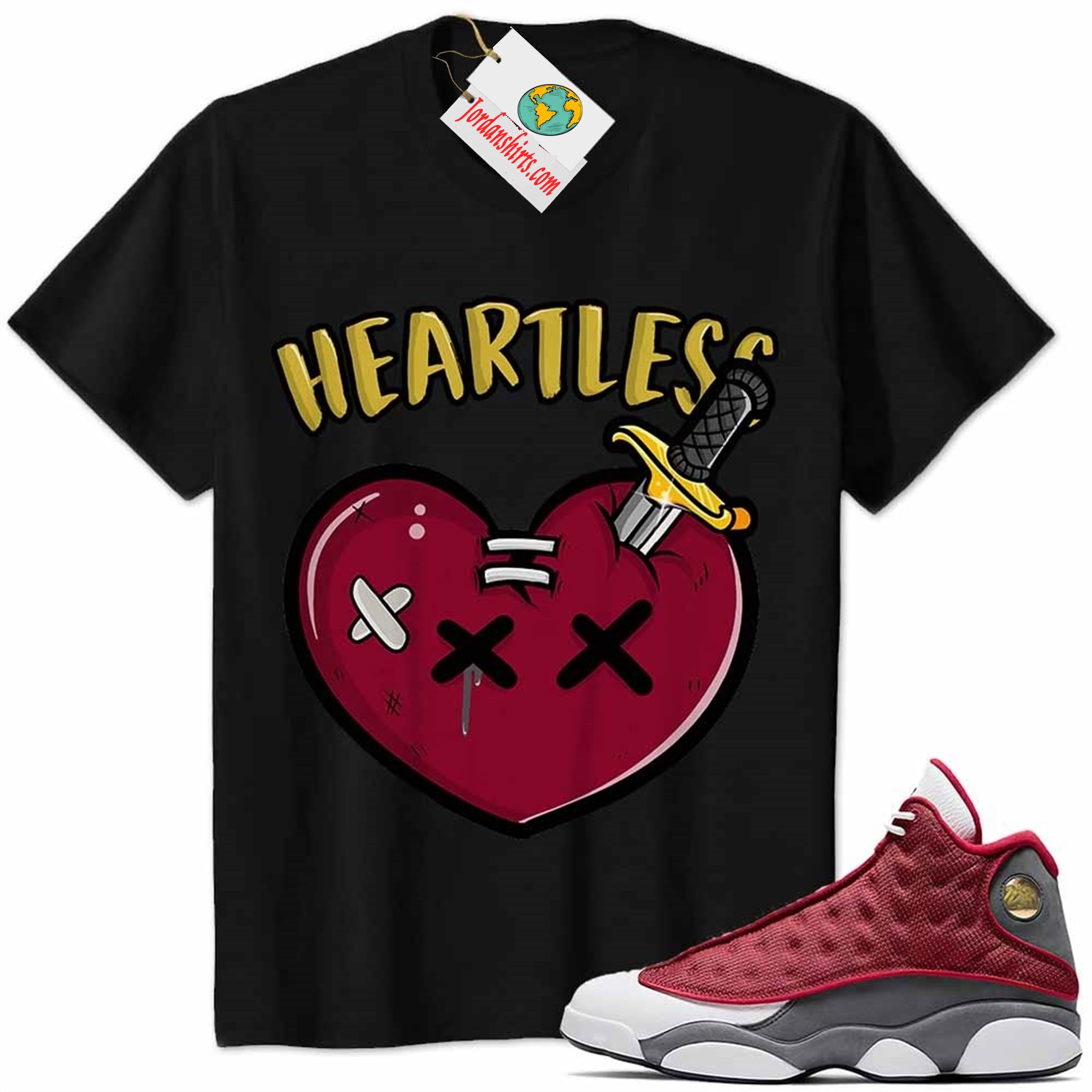 Jordan 13 Shirt, Crying Heart Heartless Black Air Jordan 13 Red Flint 13s Size Up To 5xl
