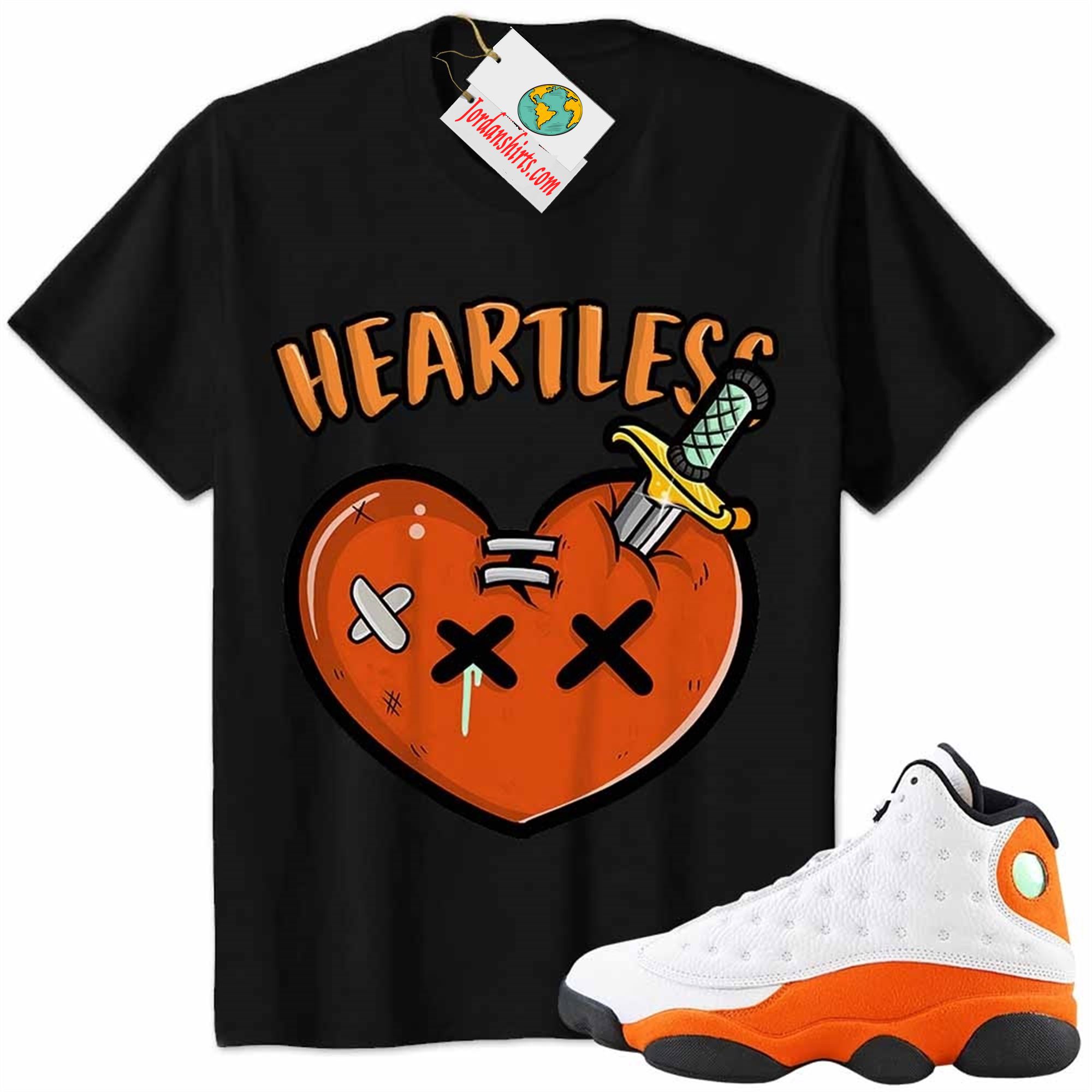 Jordan 13 Shirt, Crying Heart Heartless Black Air Jordan 13 Starfish 13s Plus Size Up To 5xl