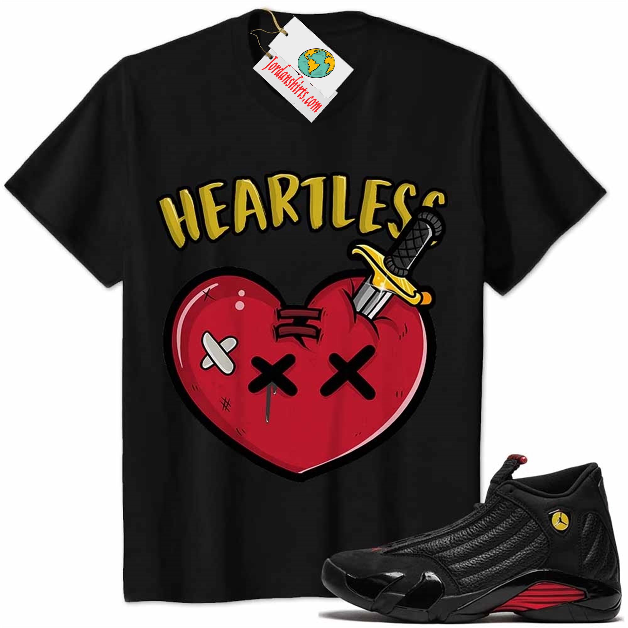 Jordan 14 Shirt, Crying Heart Heartless Black Air Jordan 14 Last Shot 14s Size Up To 5xl
