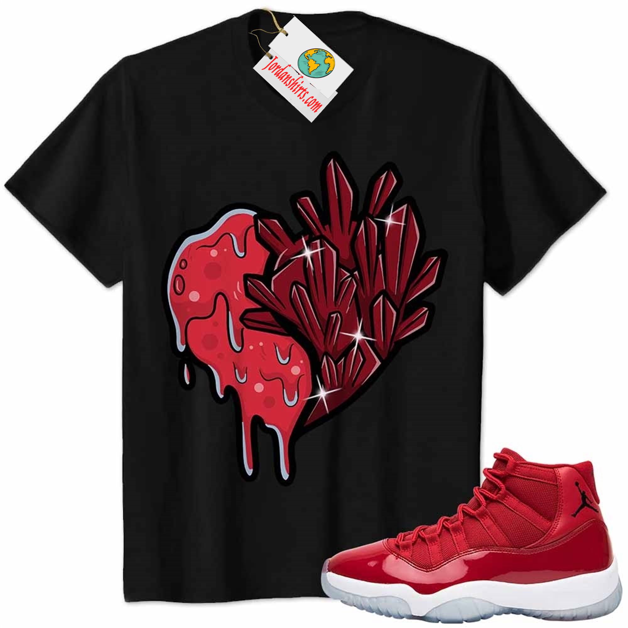 Jordan 11 Shirt, Crystal And Melt Heart Black Air Jordan 11 Gym Red 11s Plus Size Up To 5xl