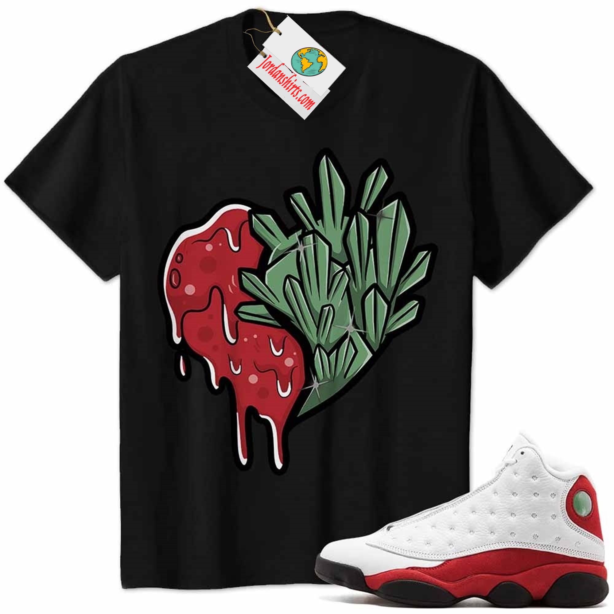 Jordan 13 Shirt, Crystal And Melt Heart Black Air Jordan 13 Chicago 13s Size Up To 5xl