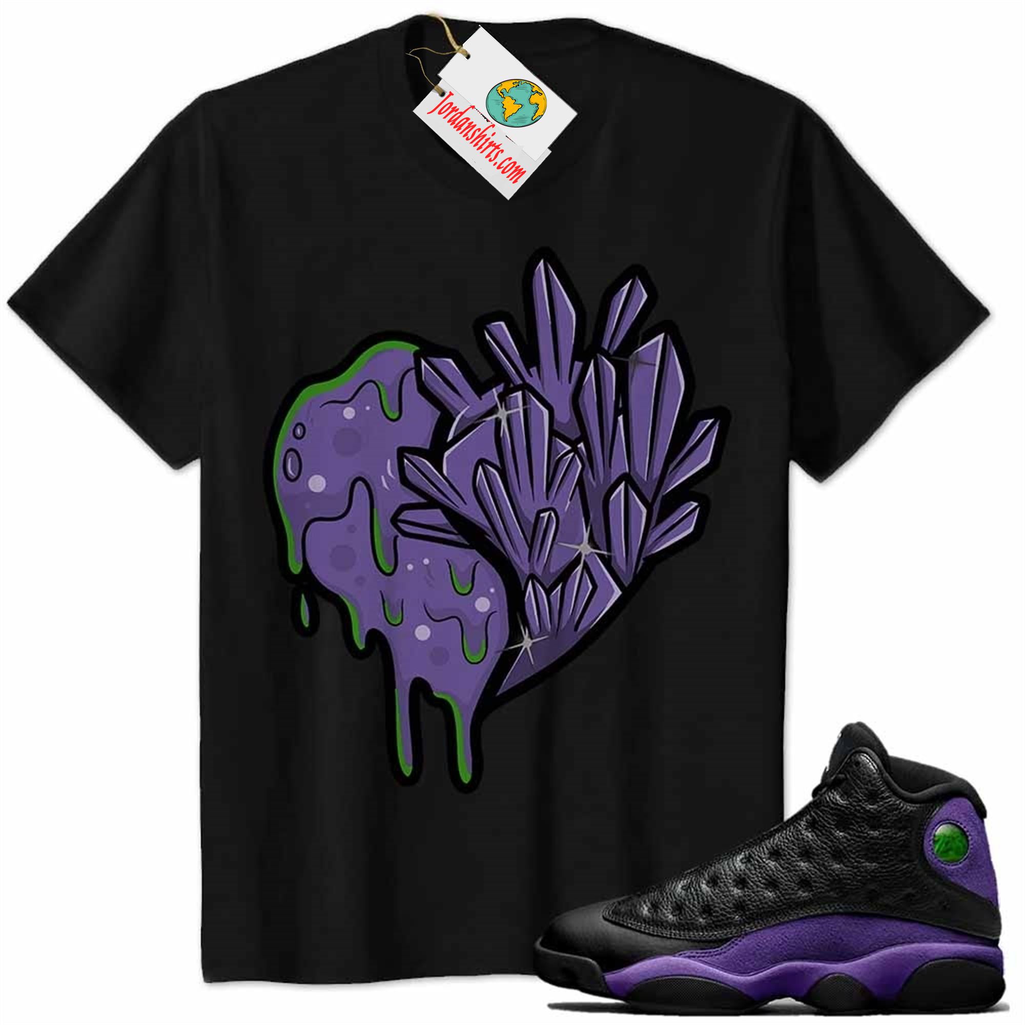Jordan 13 Shirt, Crystal And Melt Heart Black Air Jordan 13 Court Purple 13s Size Up To 5xl