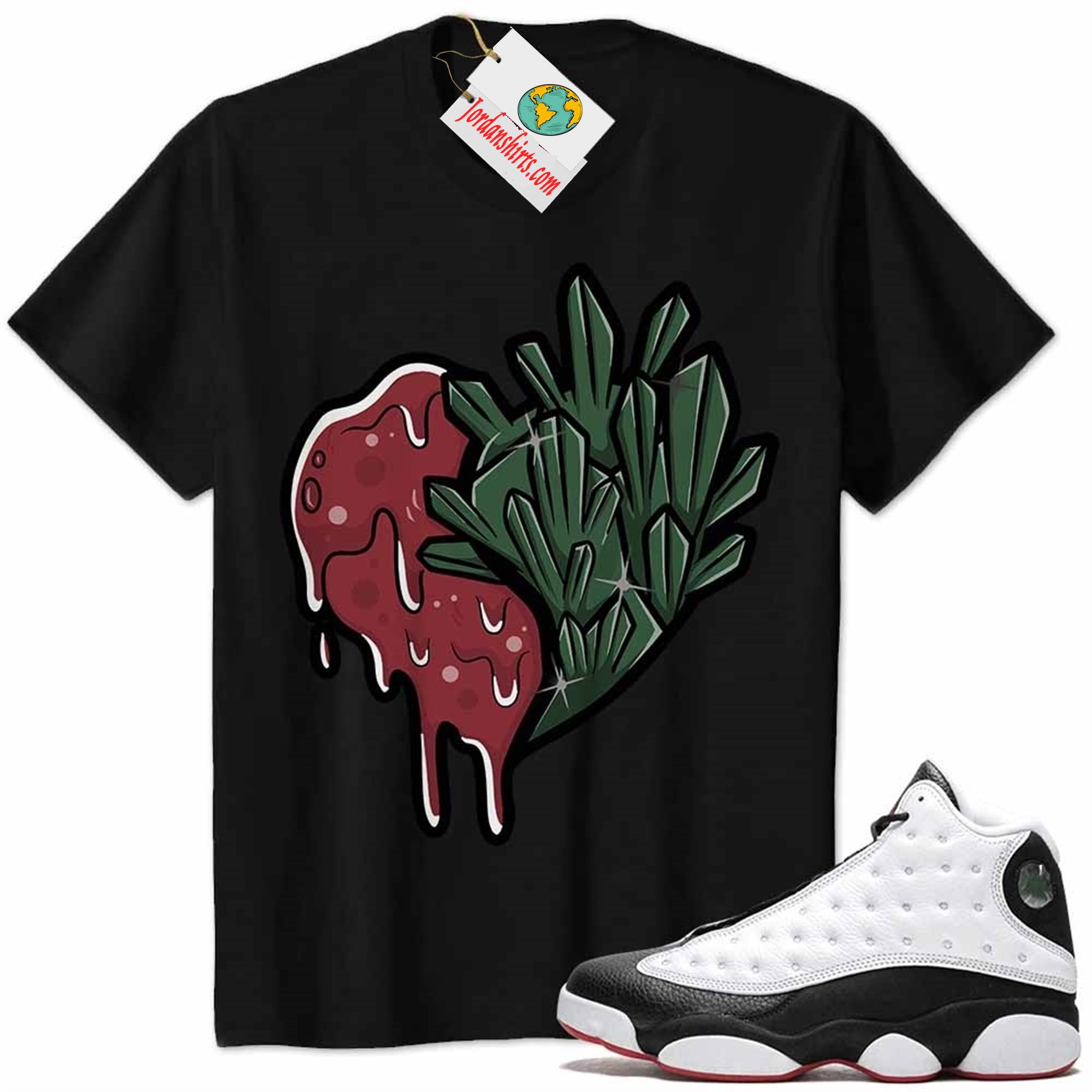 Jordan 13 Shirt, Crystal And Melt Heart Black Air Jordan 13 He Got Game 13s Full Size Up To 5xl