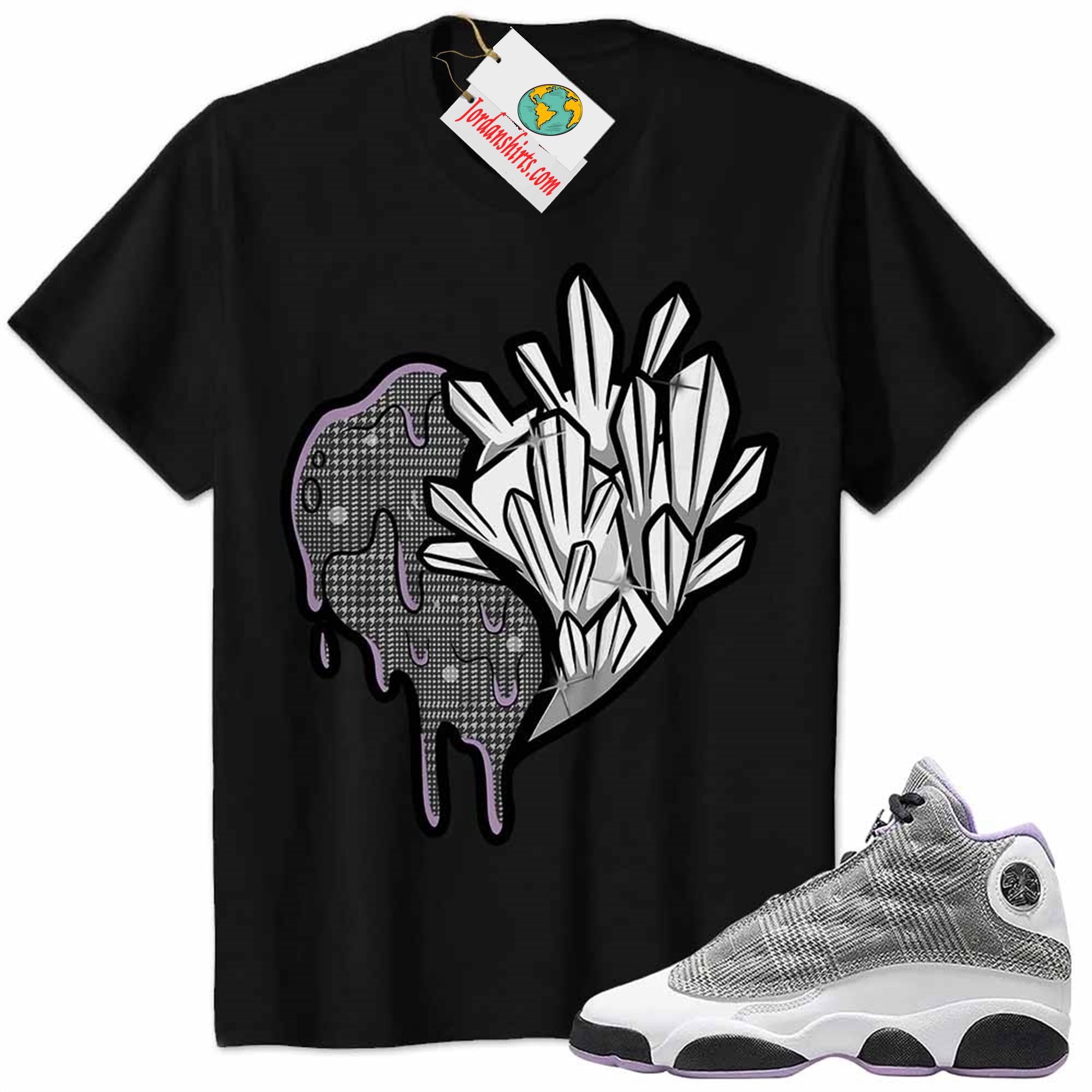 Jordan 13 Shirt, Crystal And Melt Heart Black Air Jordan 13 Houndstooth 13s Full Size Up To 5xl