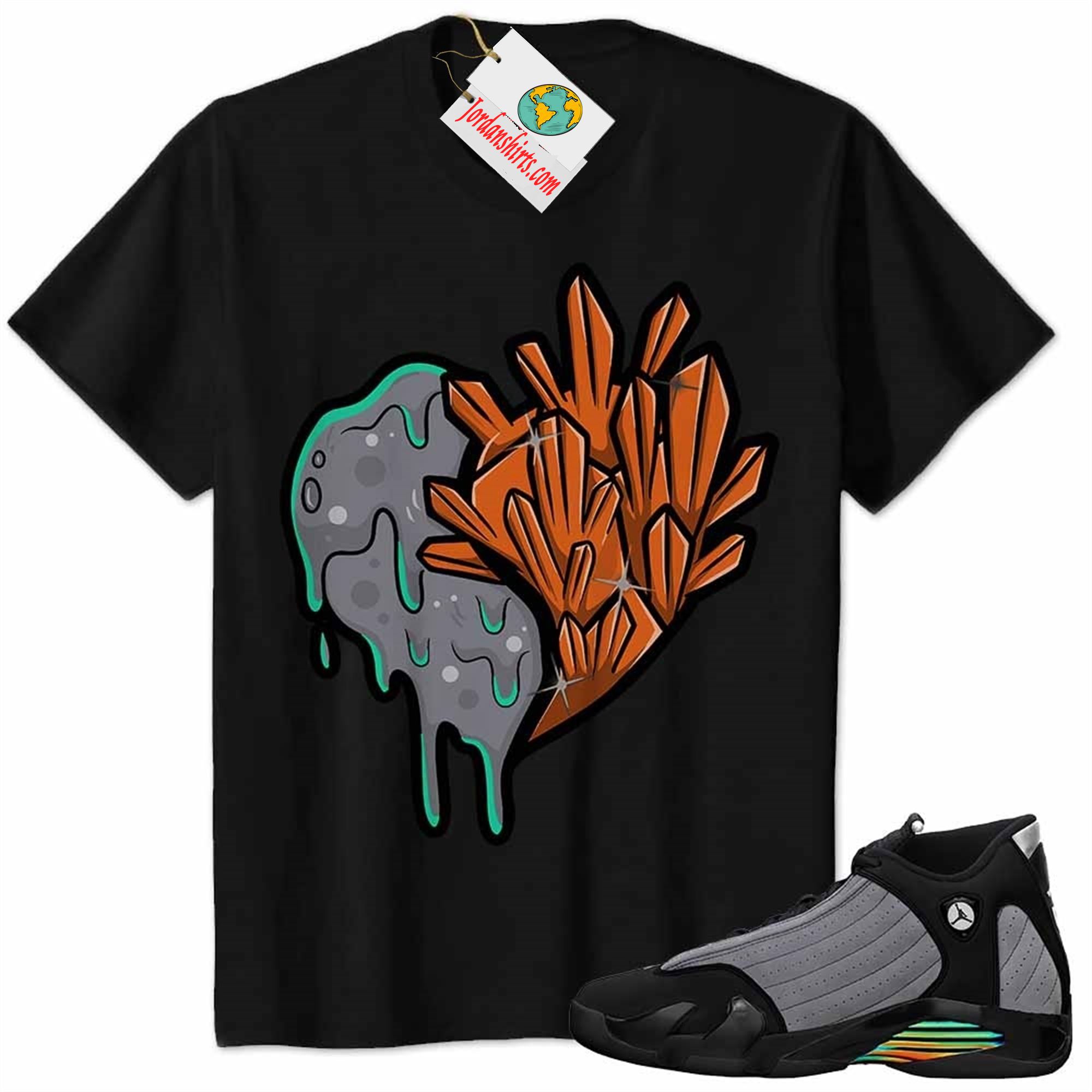 Jordan 14 Shirt, Crystal And Melt Heart Black Air Jordan 14 Particle Grey 14s Size Up To 5xl