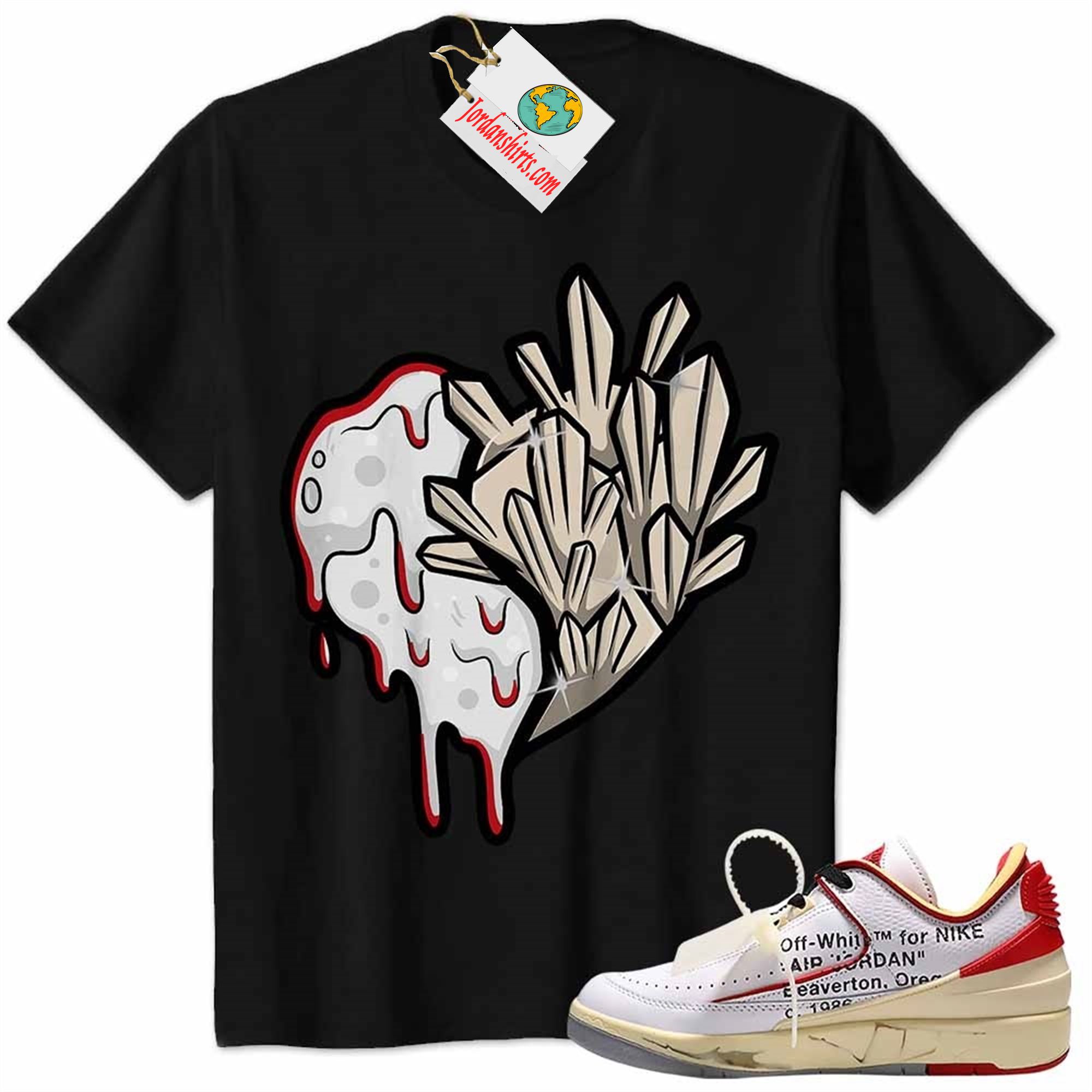 Jordan 2 Shirt, Crystal And Melt Heart Black Air Jordan 2 Low White Red Off-white 2s Size Up To 5xl