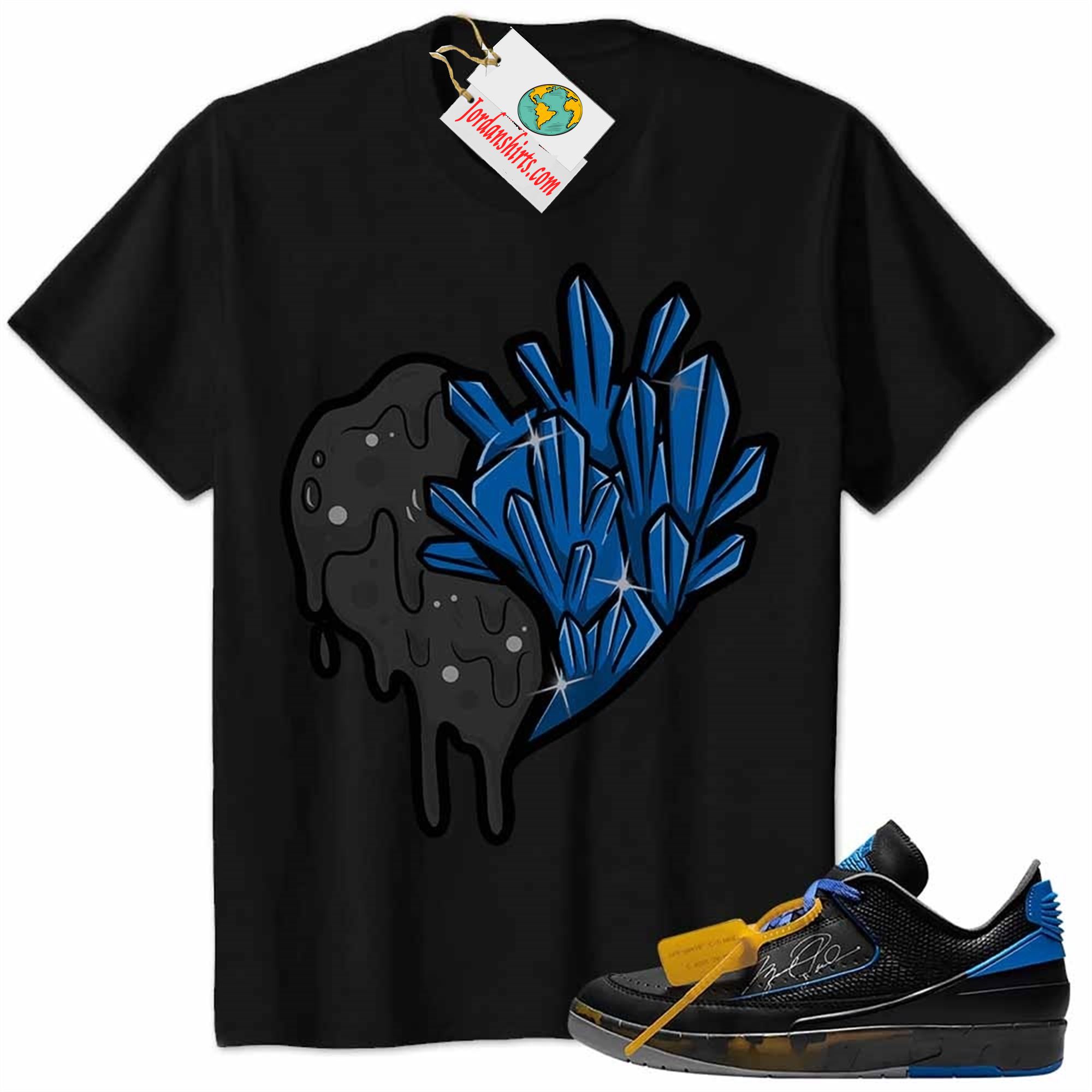 Jordan 2 Shirt, Crystal And Melt Heart Black Air Jordan 2 Low X Off-white Black And Varsity Royal 2s Size Up To 5xl