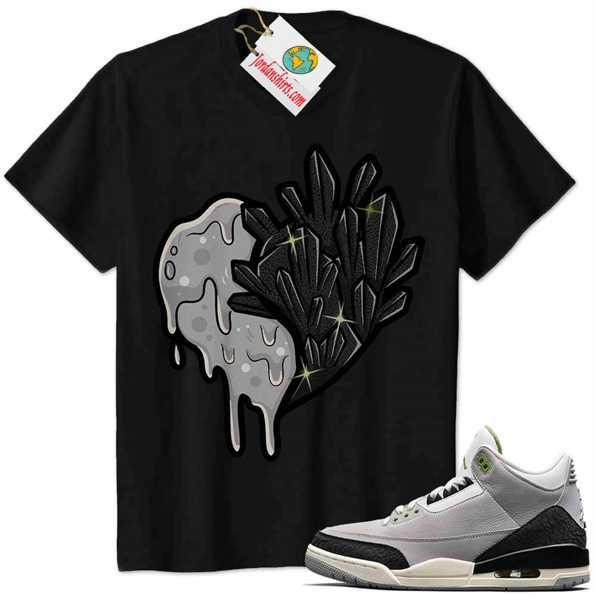Jordan 3 Shirt, Crystal And Melt Heart Black Air Jordan 3 Chlorophyll 3s Plus Size Up To 5xl