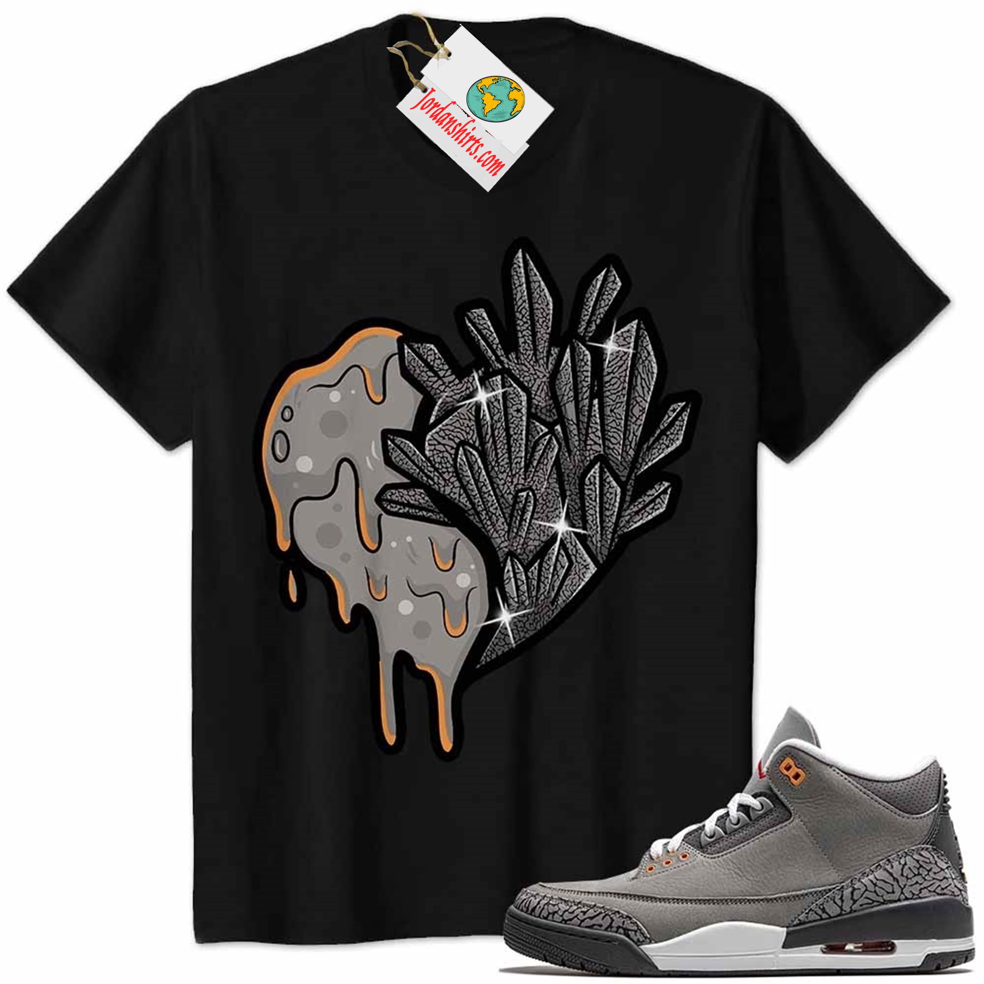 Jordan 3 Shirt, Crystal And Melt Heart Black Air Jordan 3 Cool Grey 3s Full Size Up To 5xl