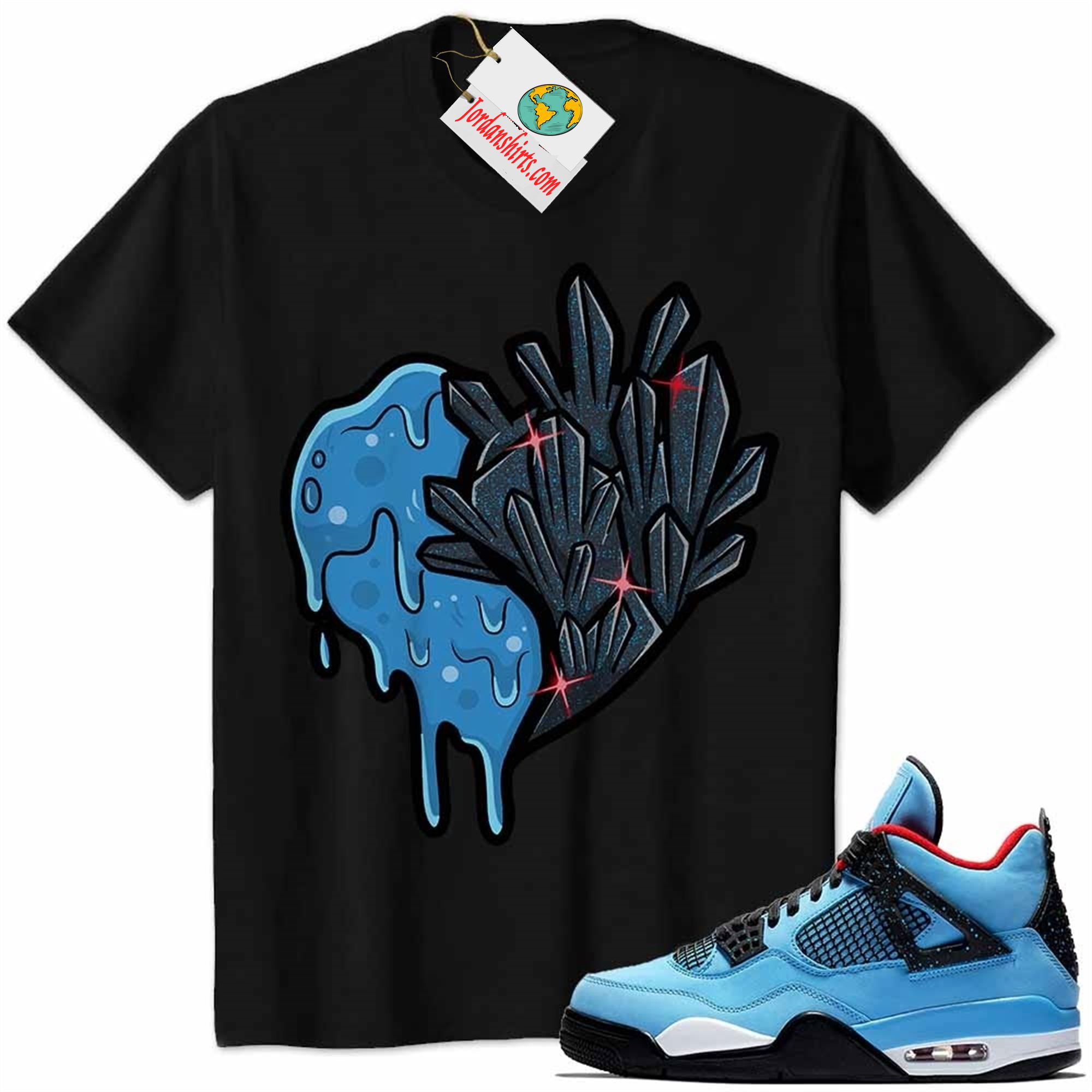 Jordan 4 Shirt, Crystal And Melt Heart Black Air Jordan 4 Cactus Jack Travis Scott 4s Size Up To 5xl
