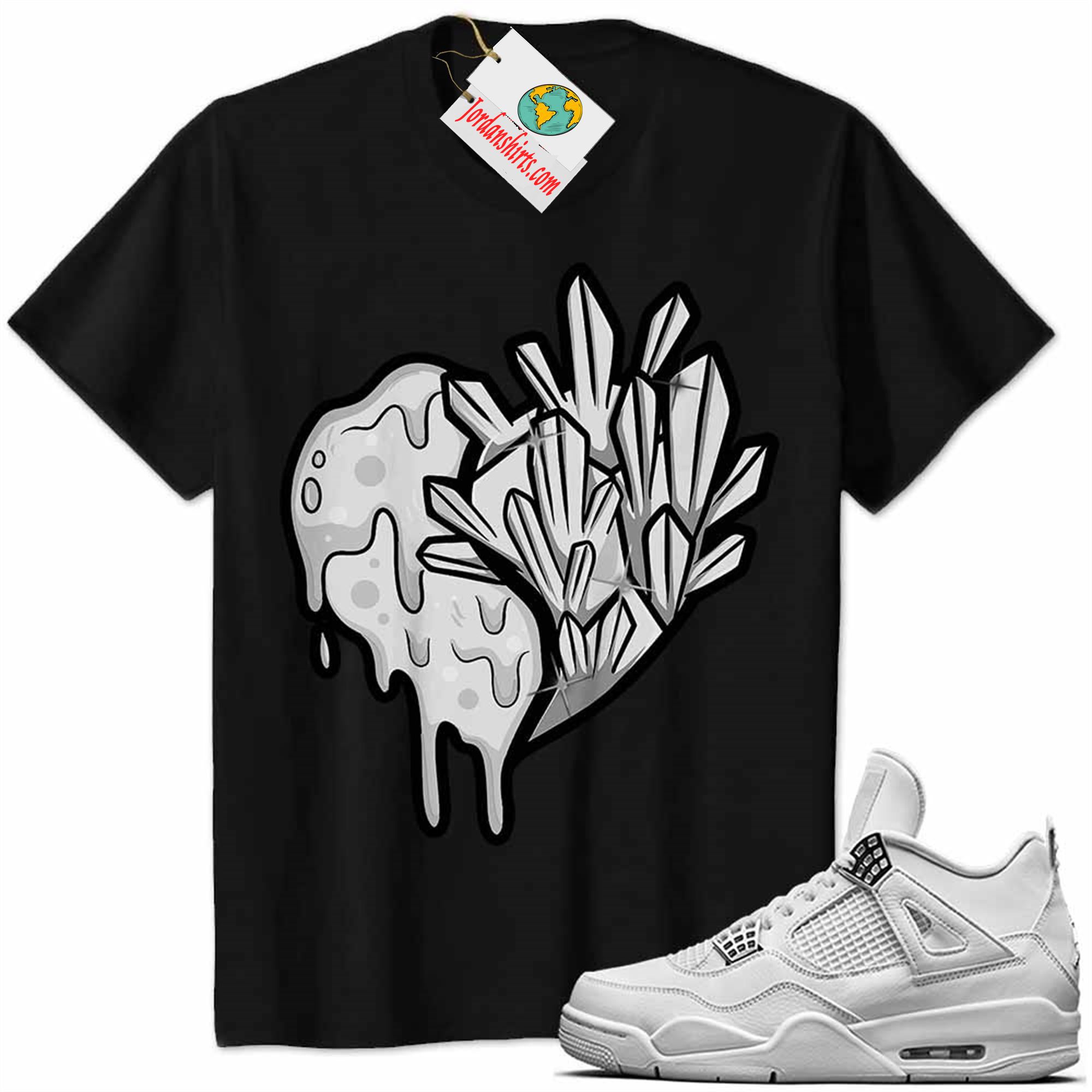 Jordan 4 Shirt, Crystal And Melt Heart Black Air Jordan 4 Pure Money 4s Size Up To 5xl