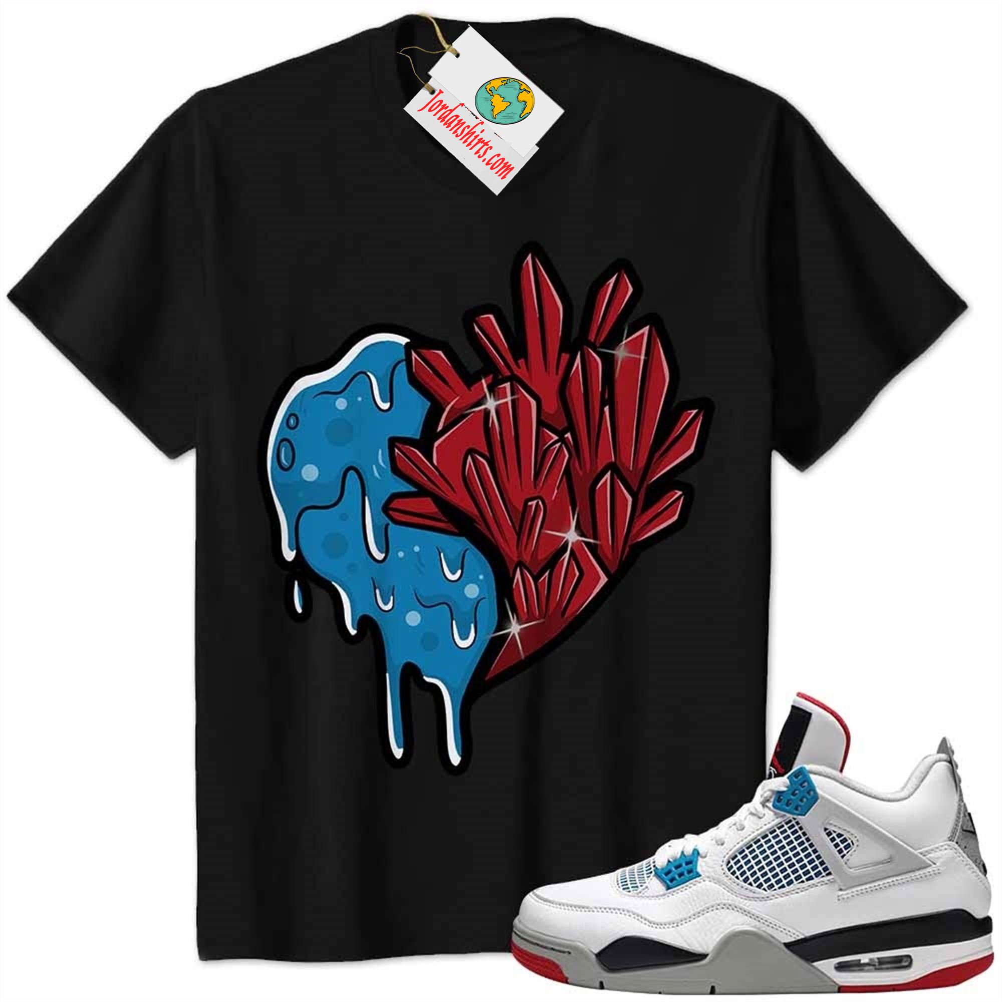 Jordan 4 Shirt, Crystal And Melt Heart Black Air Jordan 4 What The 4s Full Size Up To 5xl