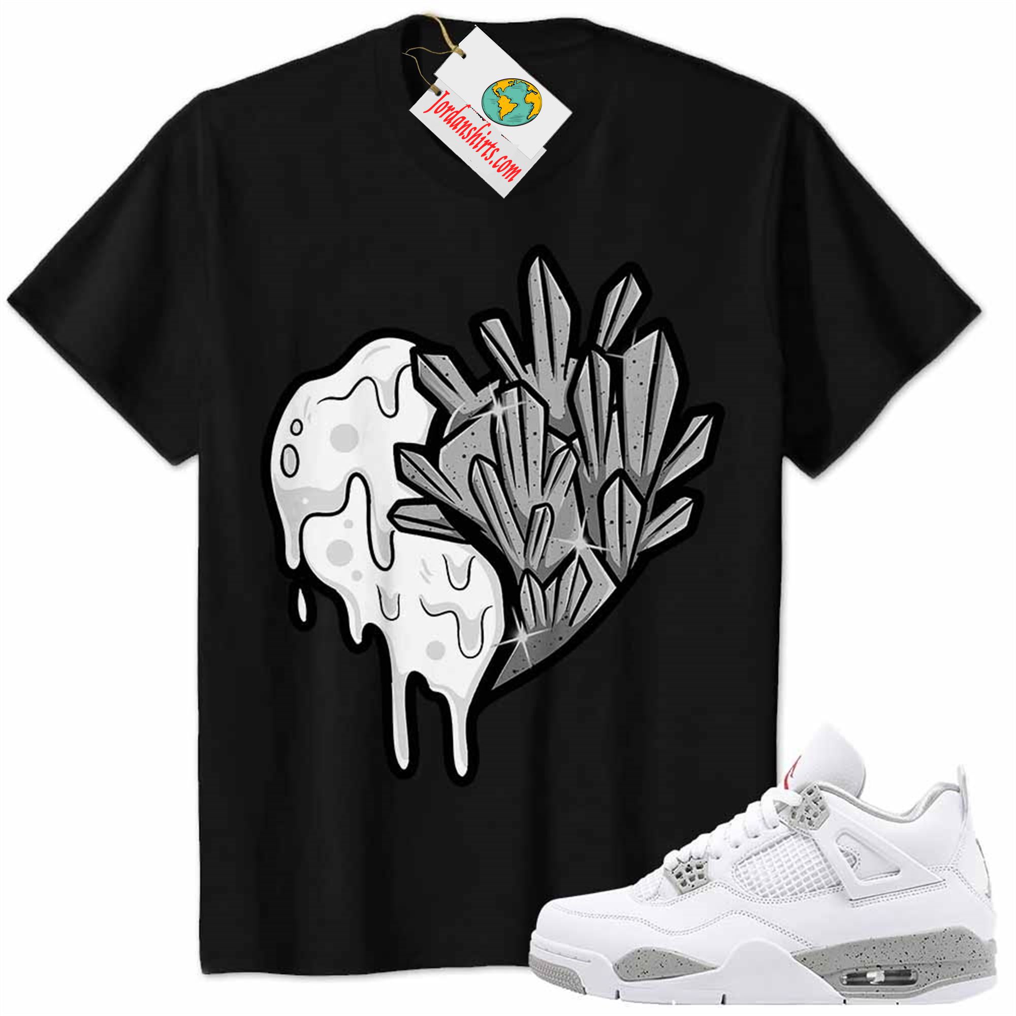Jordan 4 Shirt, Crystal And Melt Heart Black Air Jordan 4 White Oreo 4s Plus Size Up To 5xl