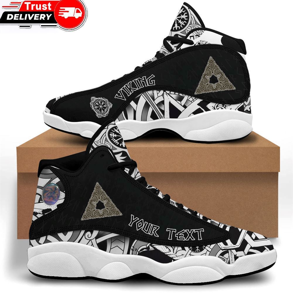 Jd 13 Shoes, Custom Celtic Knot Triangle Sneakers