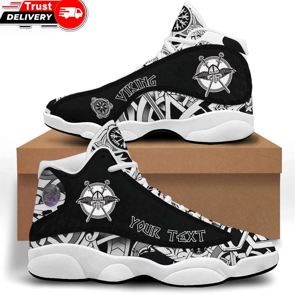 Jordan 13 Shoes, Custom Helmet Raven Crossed Axes Sneakers