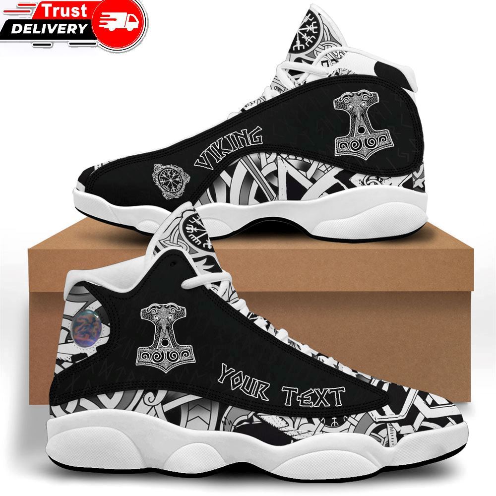Jordan 13 Shoes, Custom Thor Hammer Mjolnir Sneakers