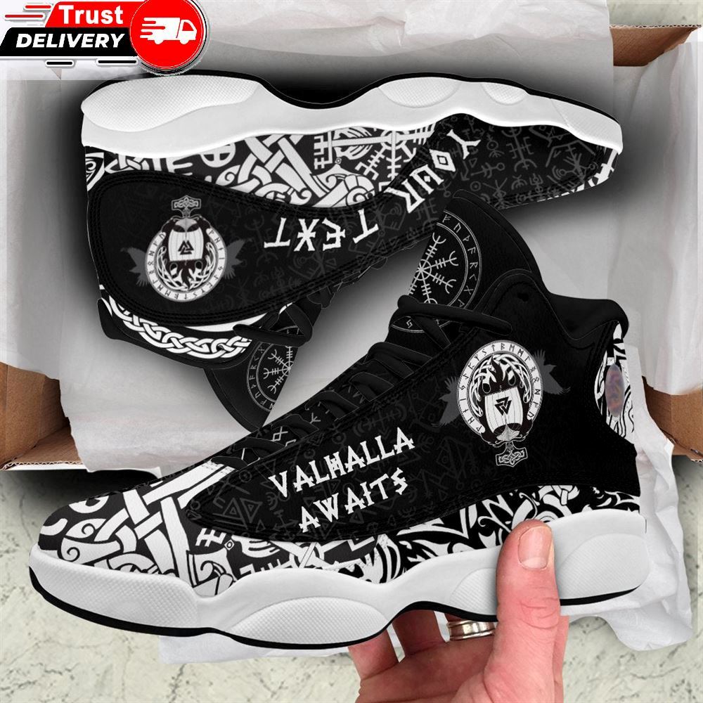 Jd 13 Sneaker, Custom Valhalla Awaits High Top Sneakers Shoes A31